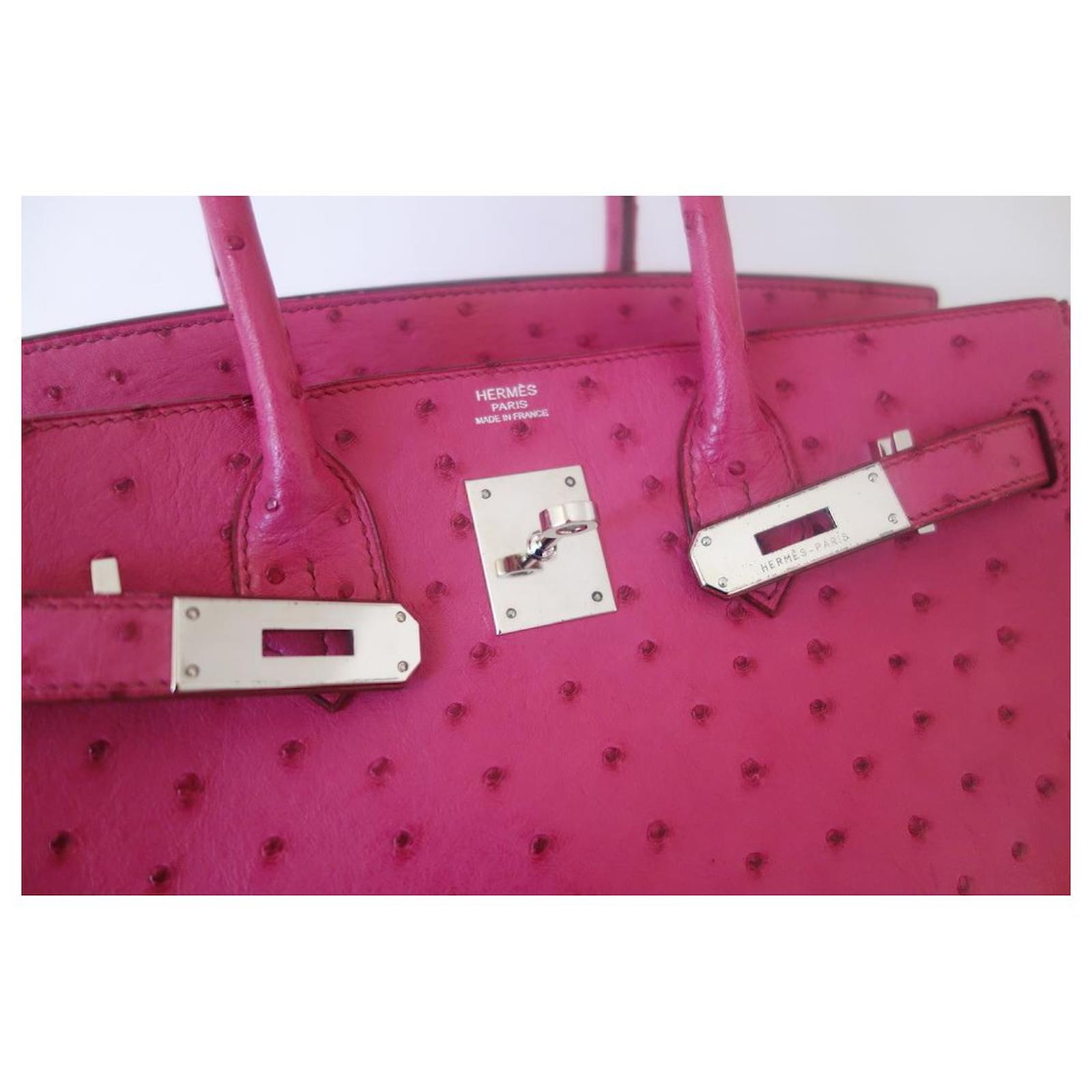 Bolsos de mano Hermès Rosa de en Avestruz - 34819981