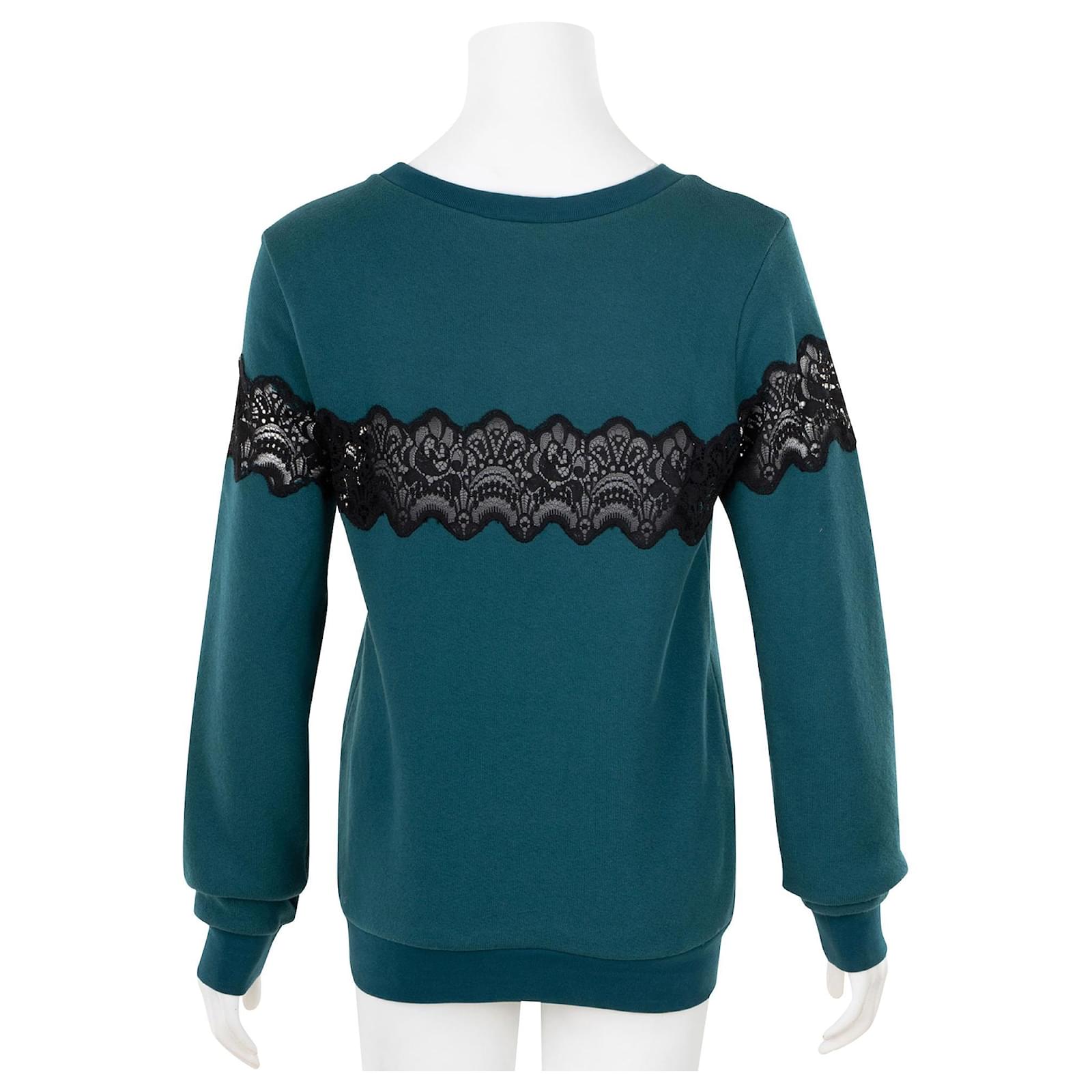 Sandro Lace Detailed Sweater Green 
