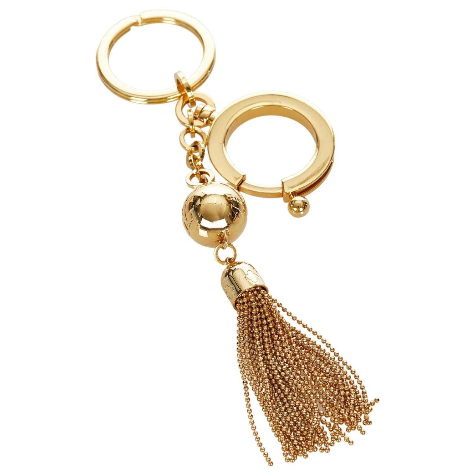 Louis Vuitton Gold Porte Cles Swing Tassel Bag Charm Golden Metal