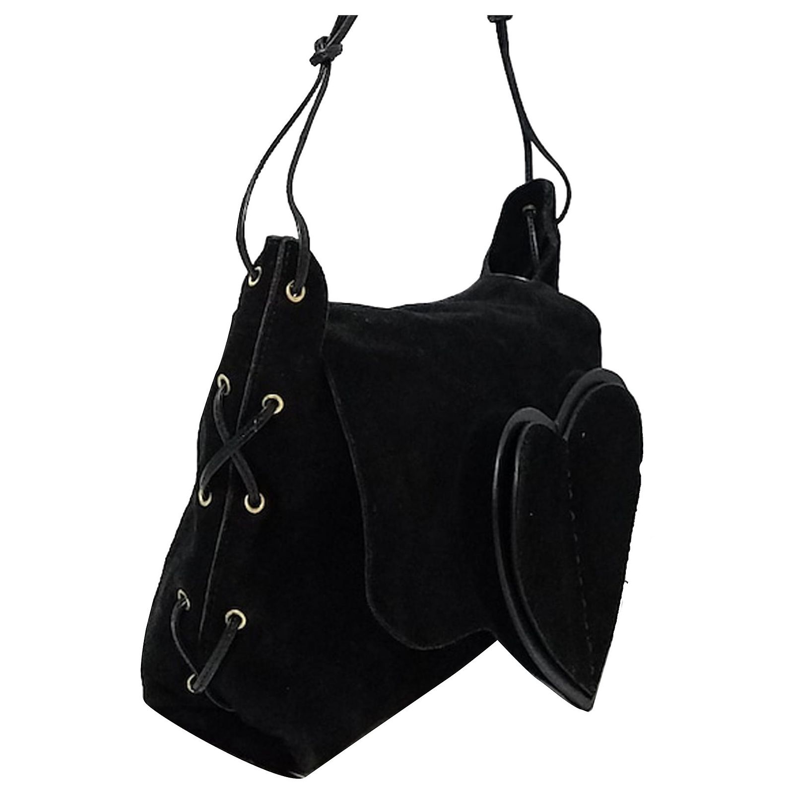Gucci Black Suede Crossbody Bag Leather Ponystyle calfskin ref.356540