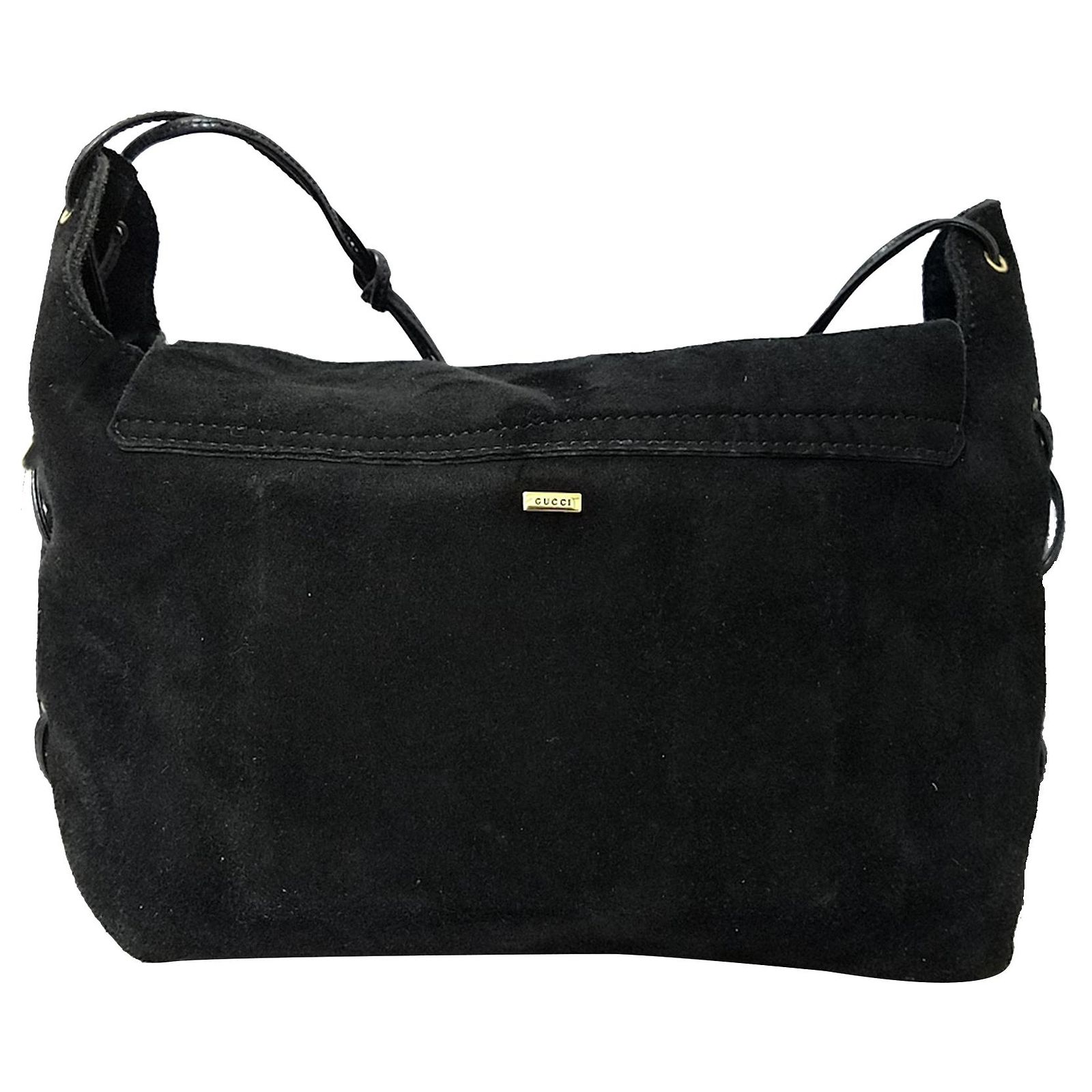 Gucci Black Suede Crossbody Bag Leather Ponystyle calfskin ref.356540