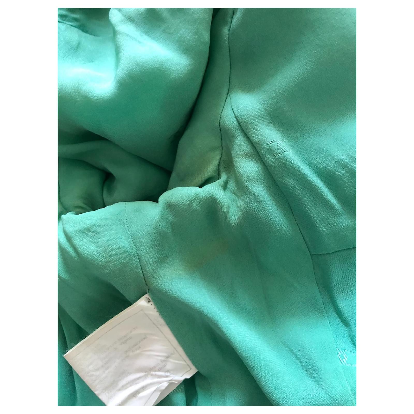 Chanel Crop Top Jacket - Spring 1995 Turquoise Cotton ref.356864 - Joli  Closet