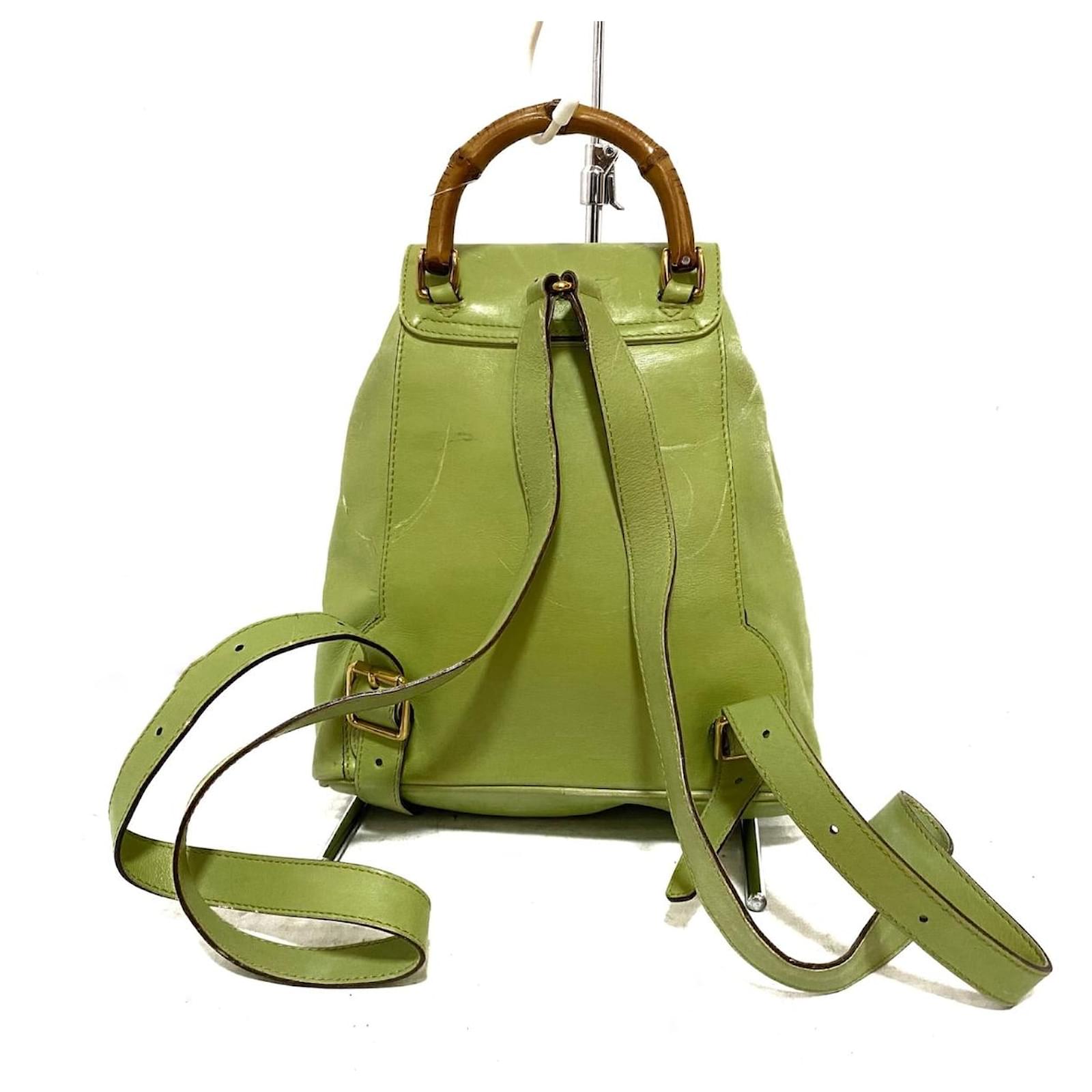 Gucci backpack Green Leather ref.357253 - Joli Closet
