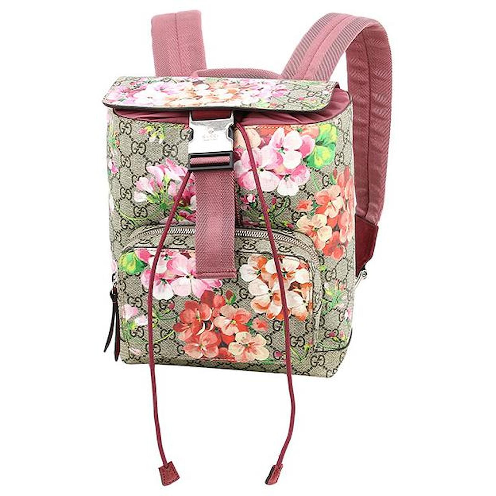 Gucci Backpacks Brown Pink Multiple colors Beige Cloth Nylon ref.357308