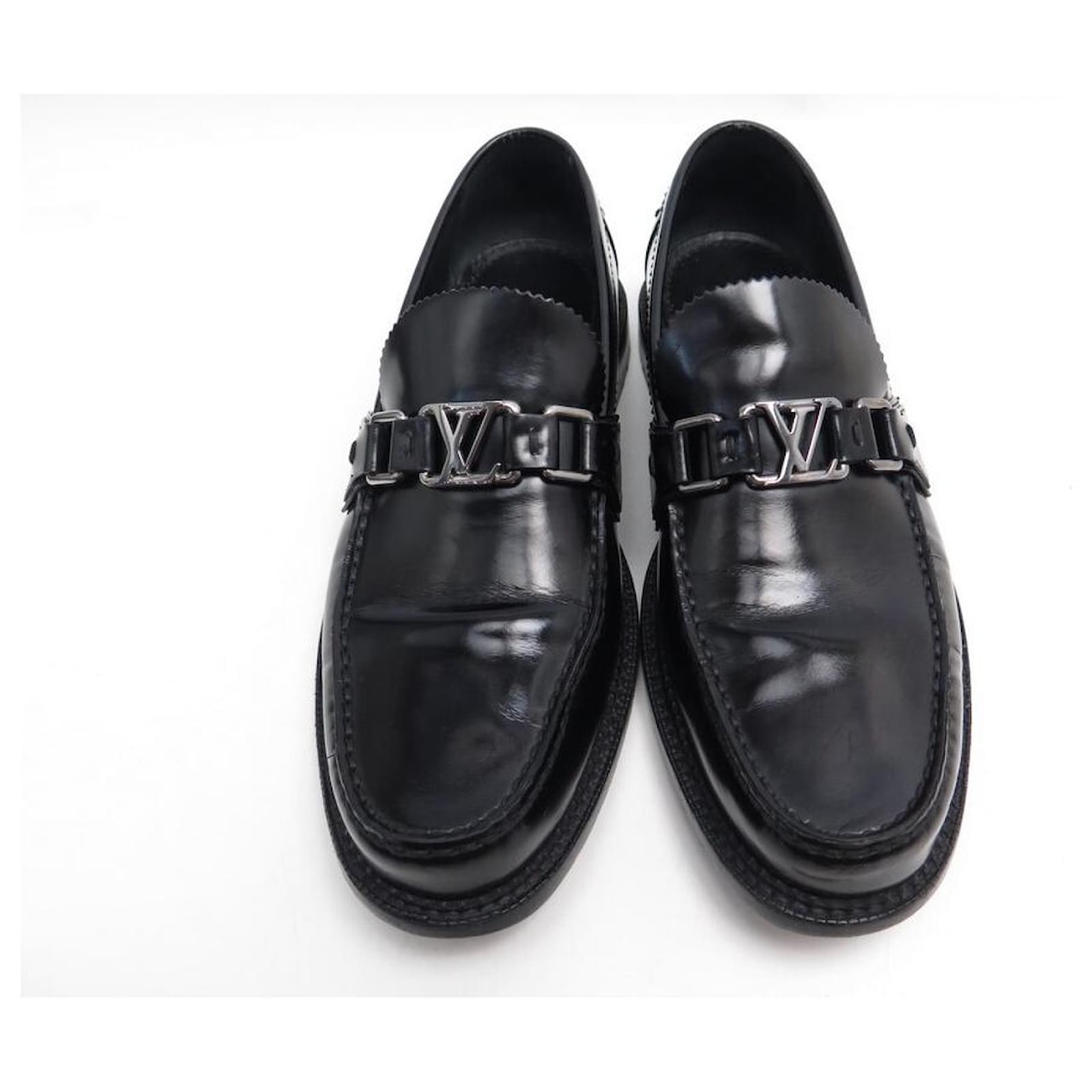 LOUIS VUITTON LOAFERS 6 40 BLACK LEATHER LOAFERS SHOES ref.357817
