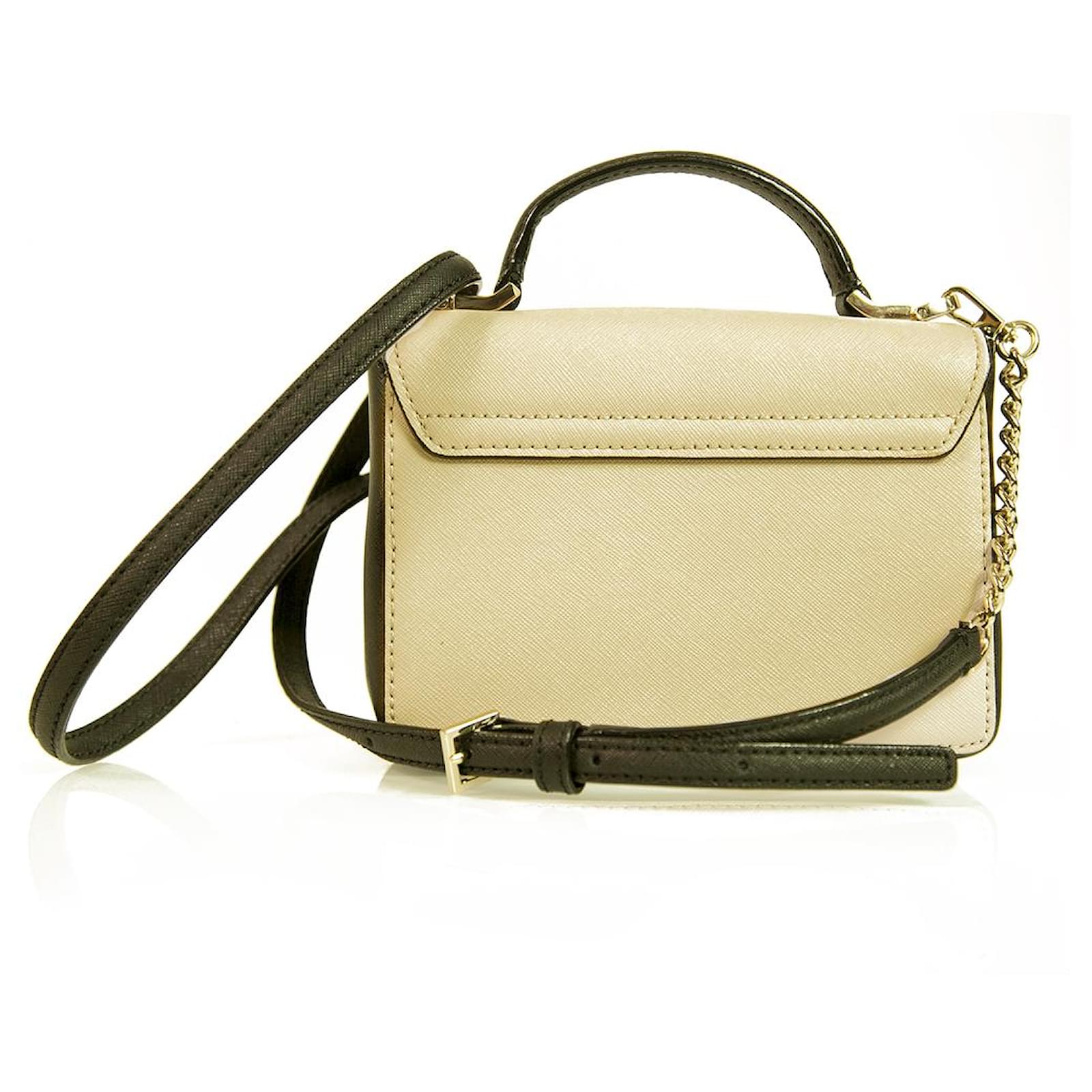 Kate Spade Beige Black Coated Leather top handle crossbody Shoulder bag  Handbag Polyurethane ref.358303 - Joli Closet