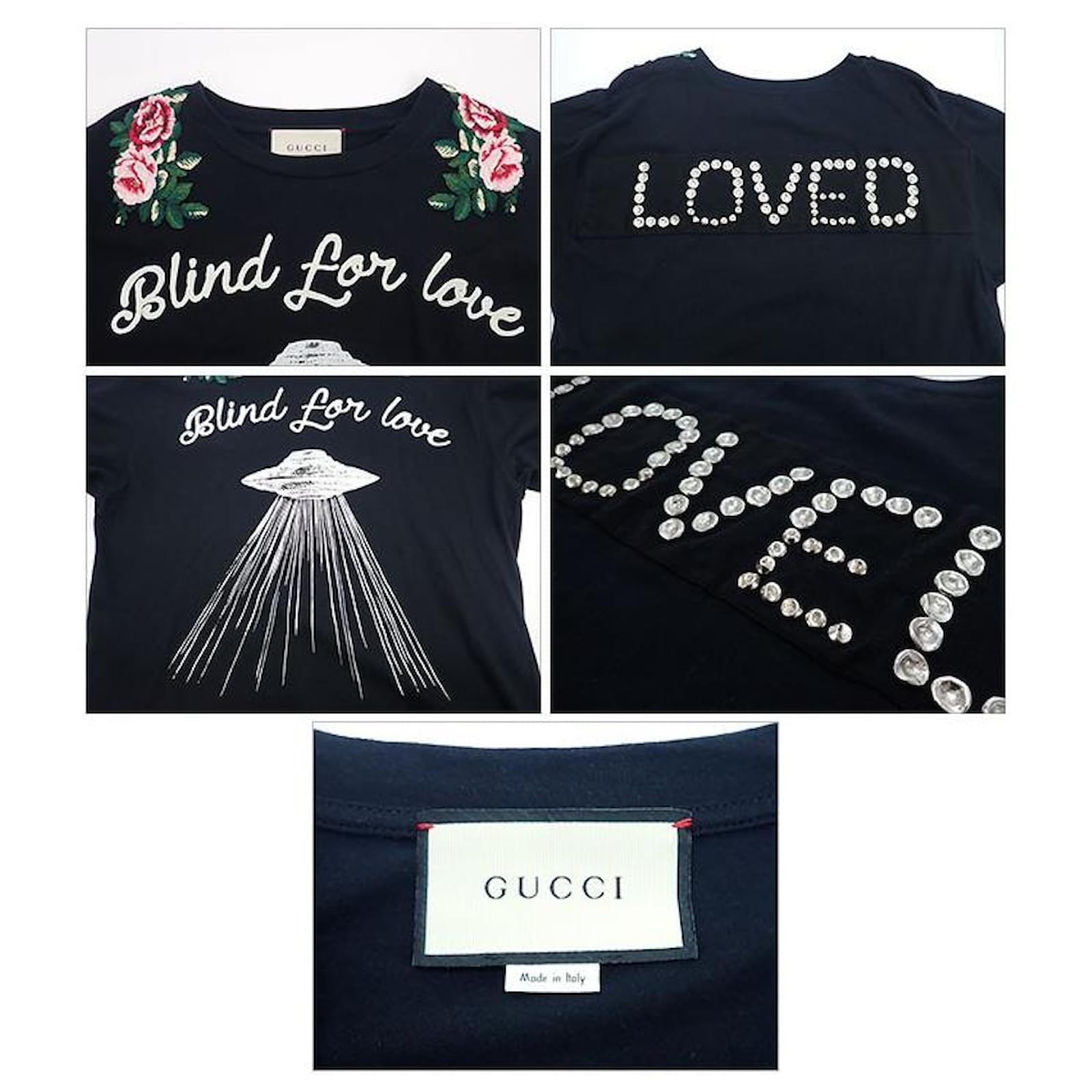 Used] GUCCI Gucci Blind For Love Ufo T-shirt Black Cotton ref