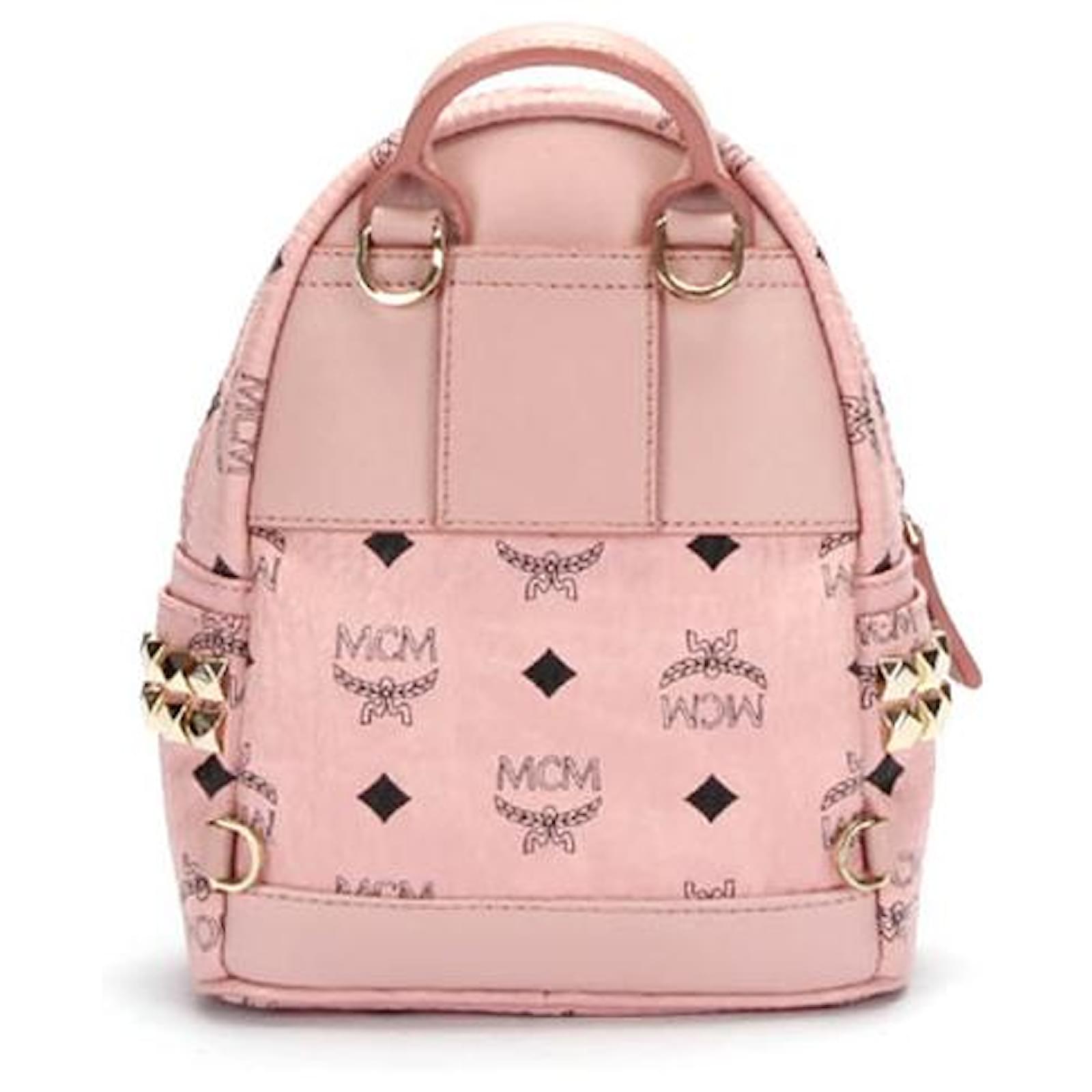 mcm pink backpack mini