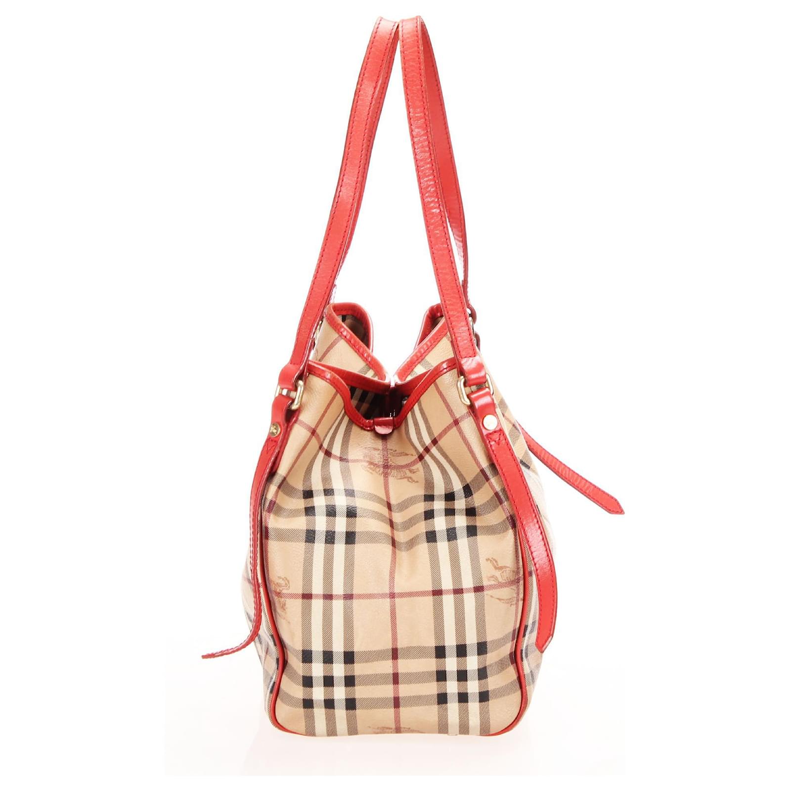 Burberry Tote Bag Small Canta Inn Horse Ferry Check Brown Cloth ref.358862  - Joli Closet