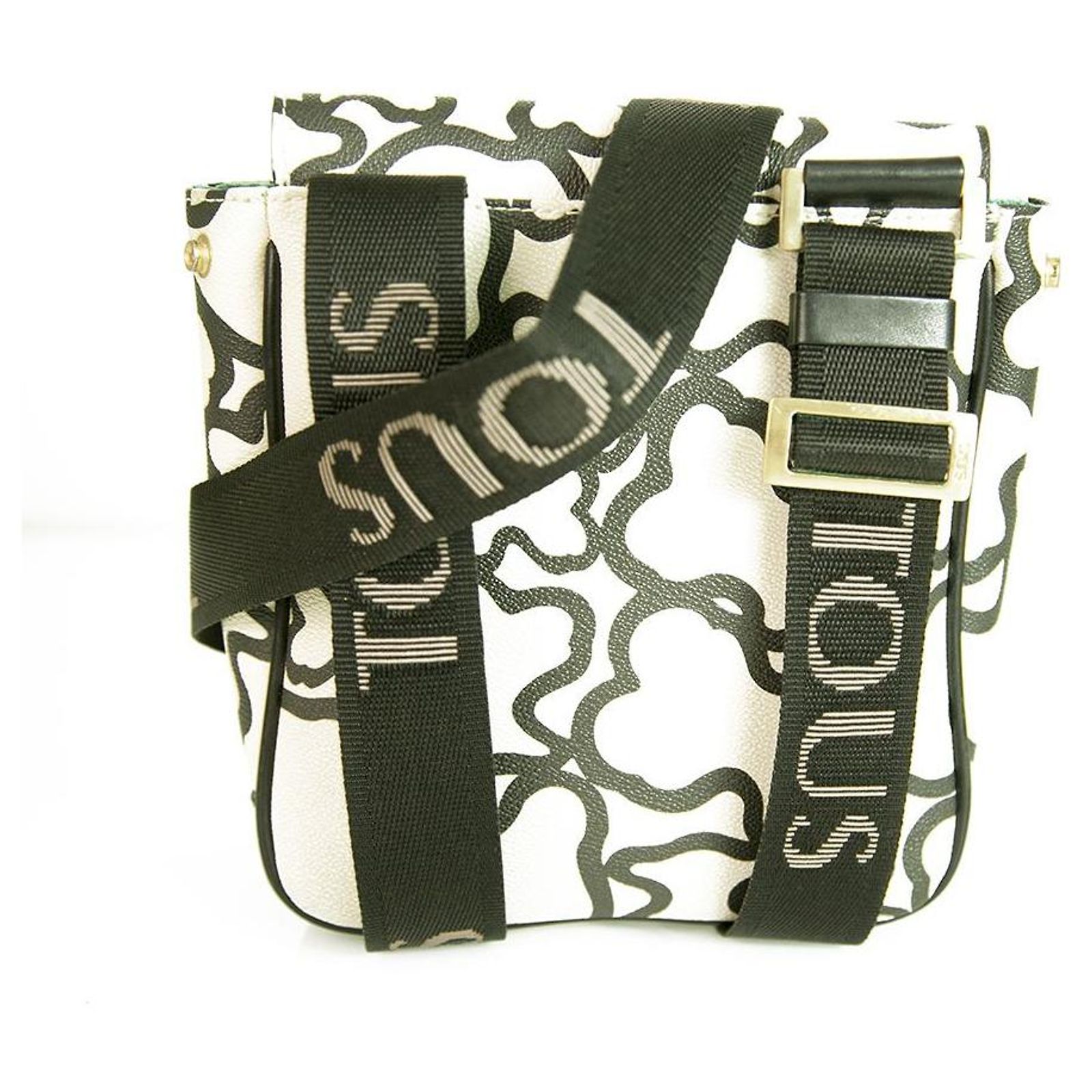 Sac Messager Tous Kaos – Bear Abstract Noir & Blanc – État Excellent – Vintage