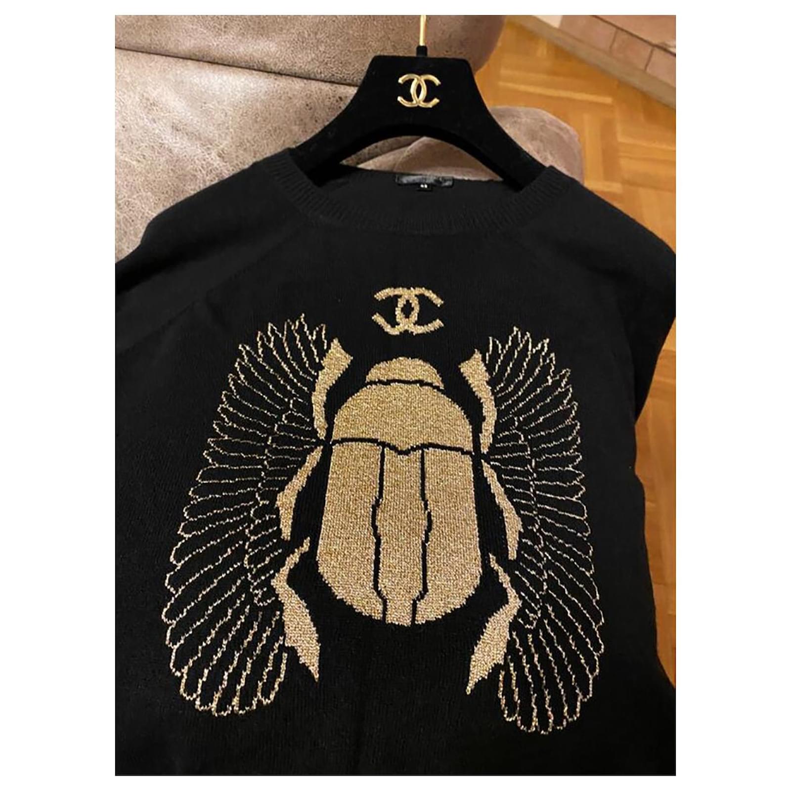 Chanel NEW CC Scarab Pullover Black 