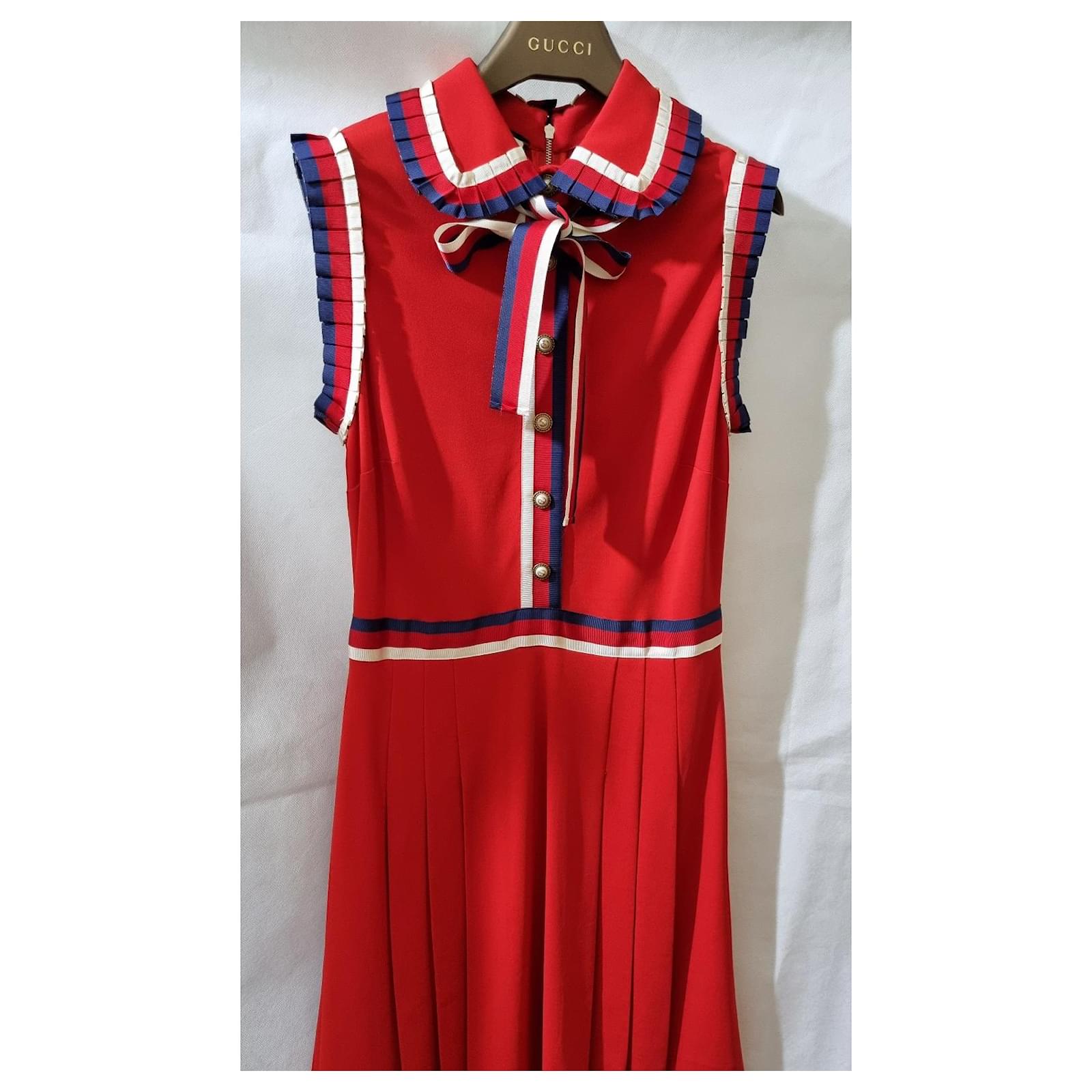Gucci Vestidos Roja Viscosa ref.359662 - Joli Closet