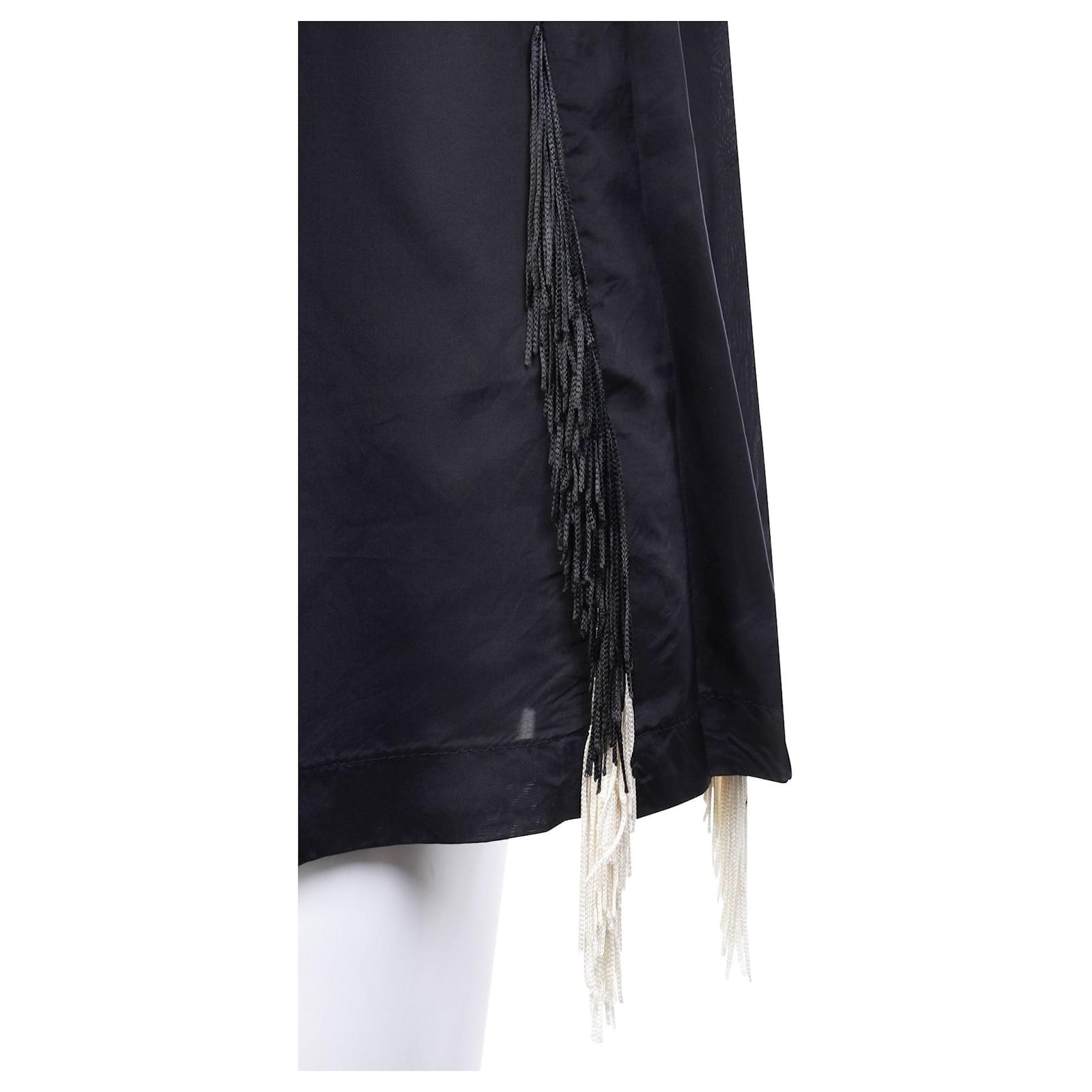 Toga Pulla Black Skirt With Fringes Cellulose fibre ref.360614