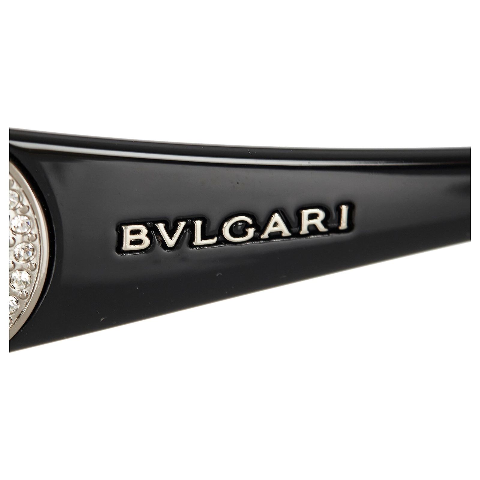 Bulgari Black Shield Sunglasses with Wrap-Around Design BULGARI Crystal Shield Sunglasses – Finer Things Luxury Vintage main image 2