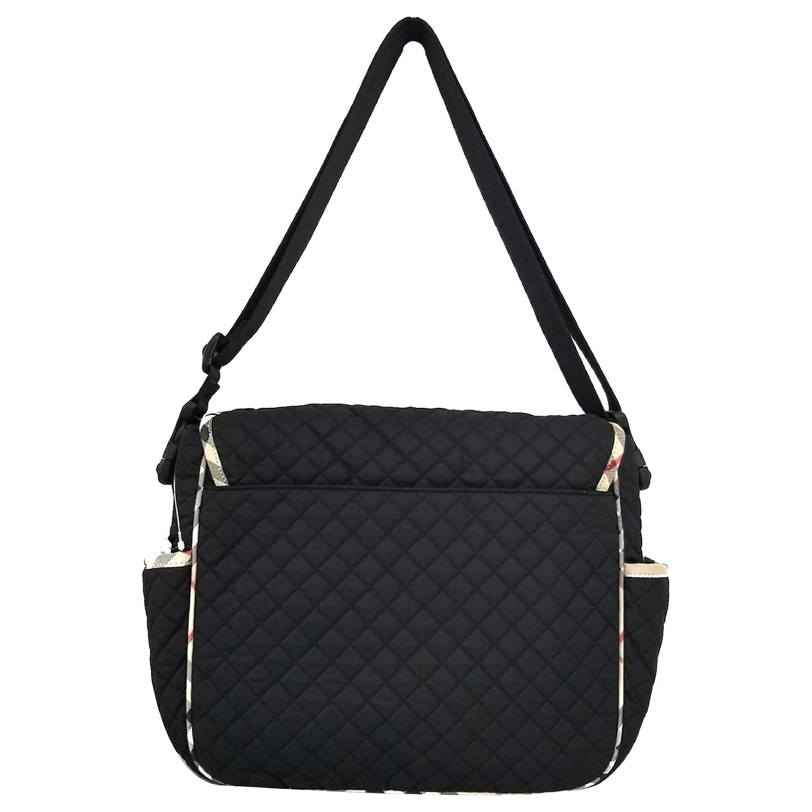 Burberry Black Quilted Nylon Crossbody Bag Multiple colors Leather Pony