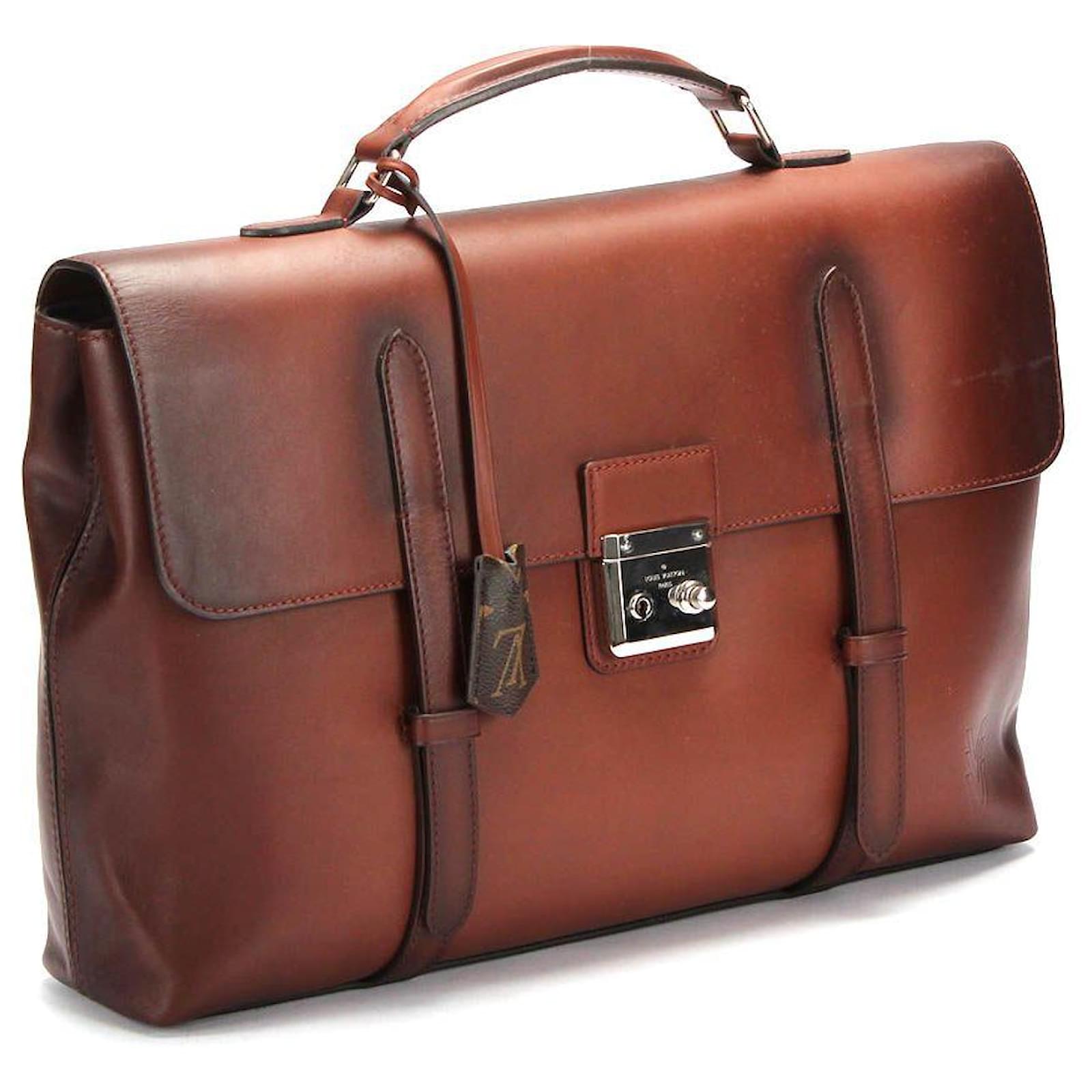 Louis Vuitton, Bags, Louis Vuitton Cartable Briefcase Ombre Leather Brown
