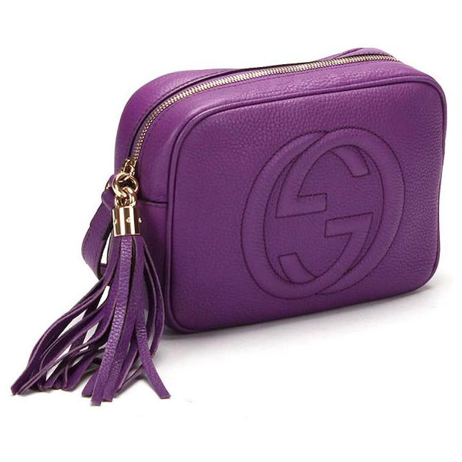 Gucci Soho Disco Purple Leather Bag - Klueles shop online