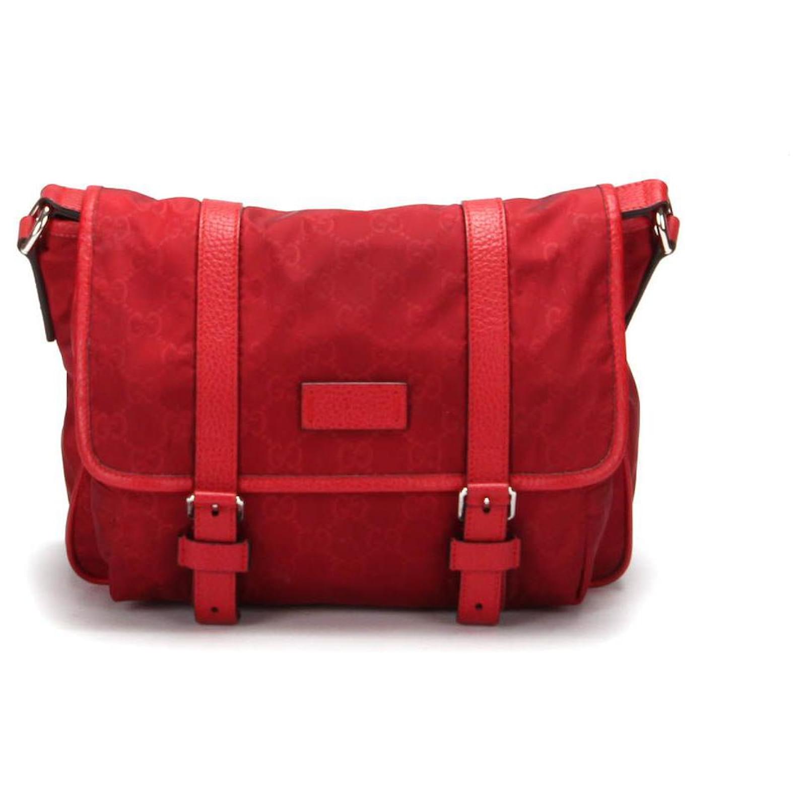 Gucci GG Red Nylon Messenger Bag