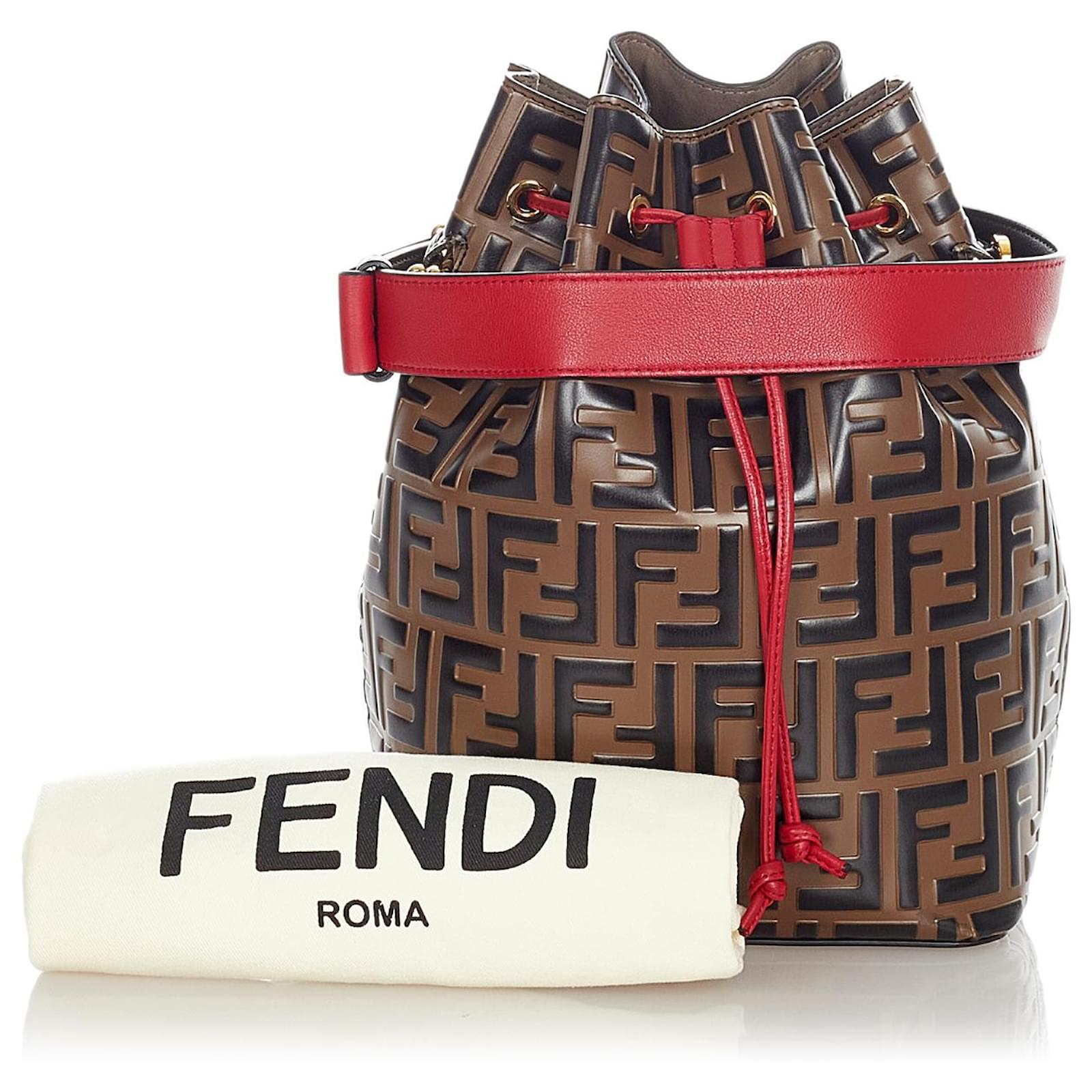 Fendi Brown Zucca Coated Canvas and Leather Mon Tresor Bucket Bag at  1stDibs
