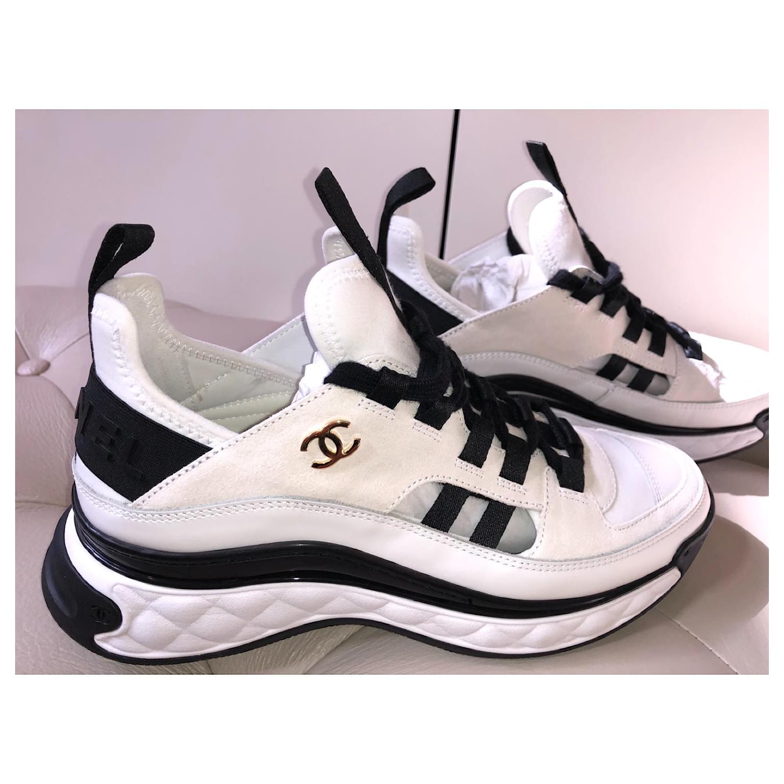 mens white chanel sneakers