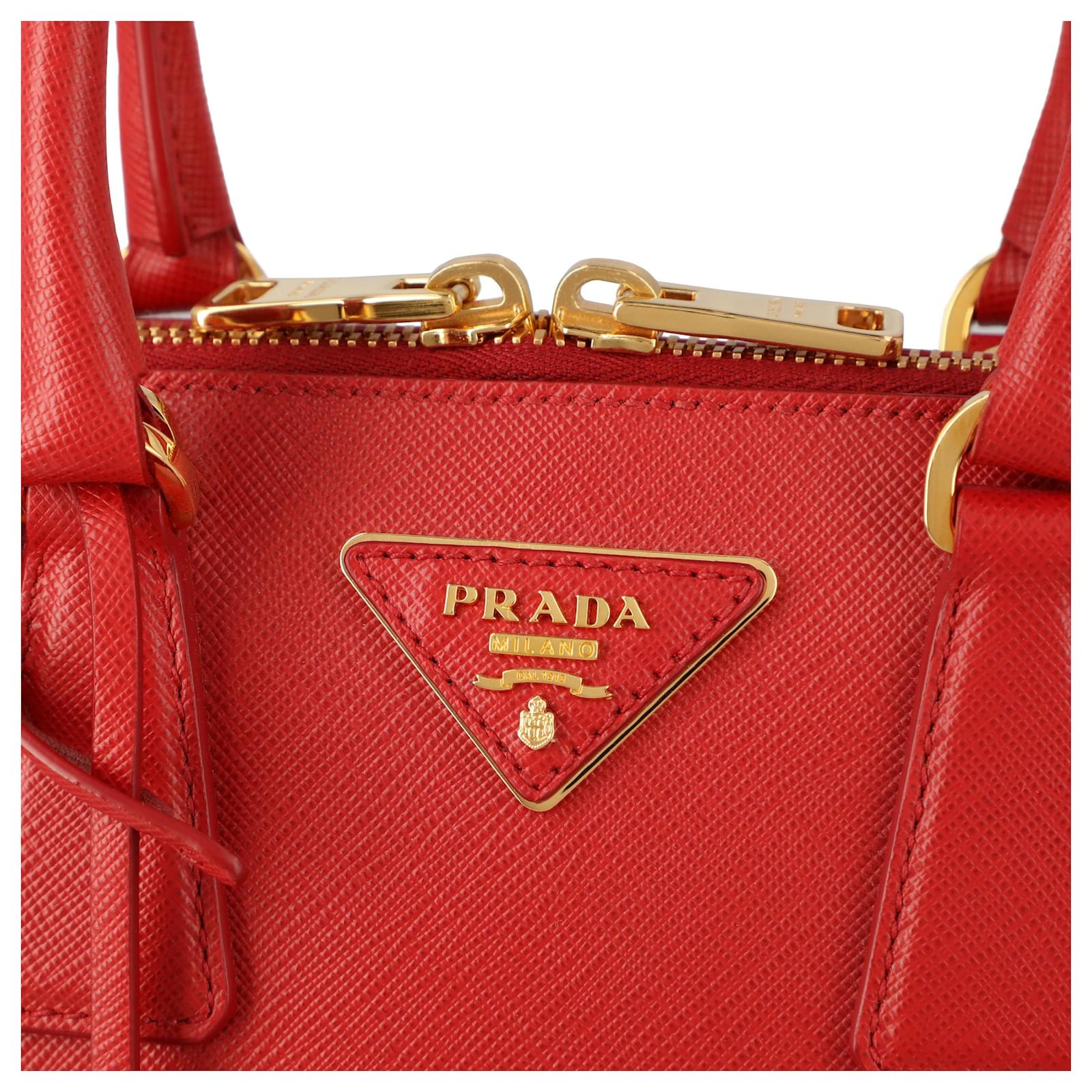 Prada Saffiano Vernice Leather Mini Top Handle Bag Red ref.362819 - Joli  Closet