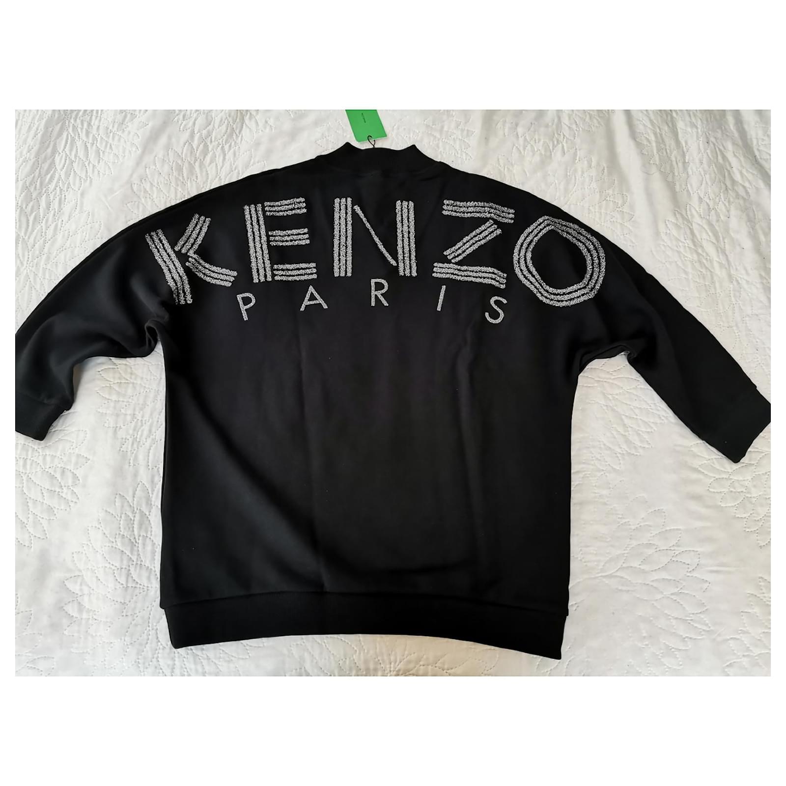 Black sweatshirt with KENZO embroidered 