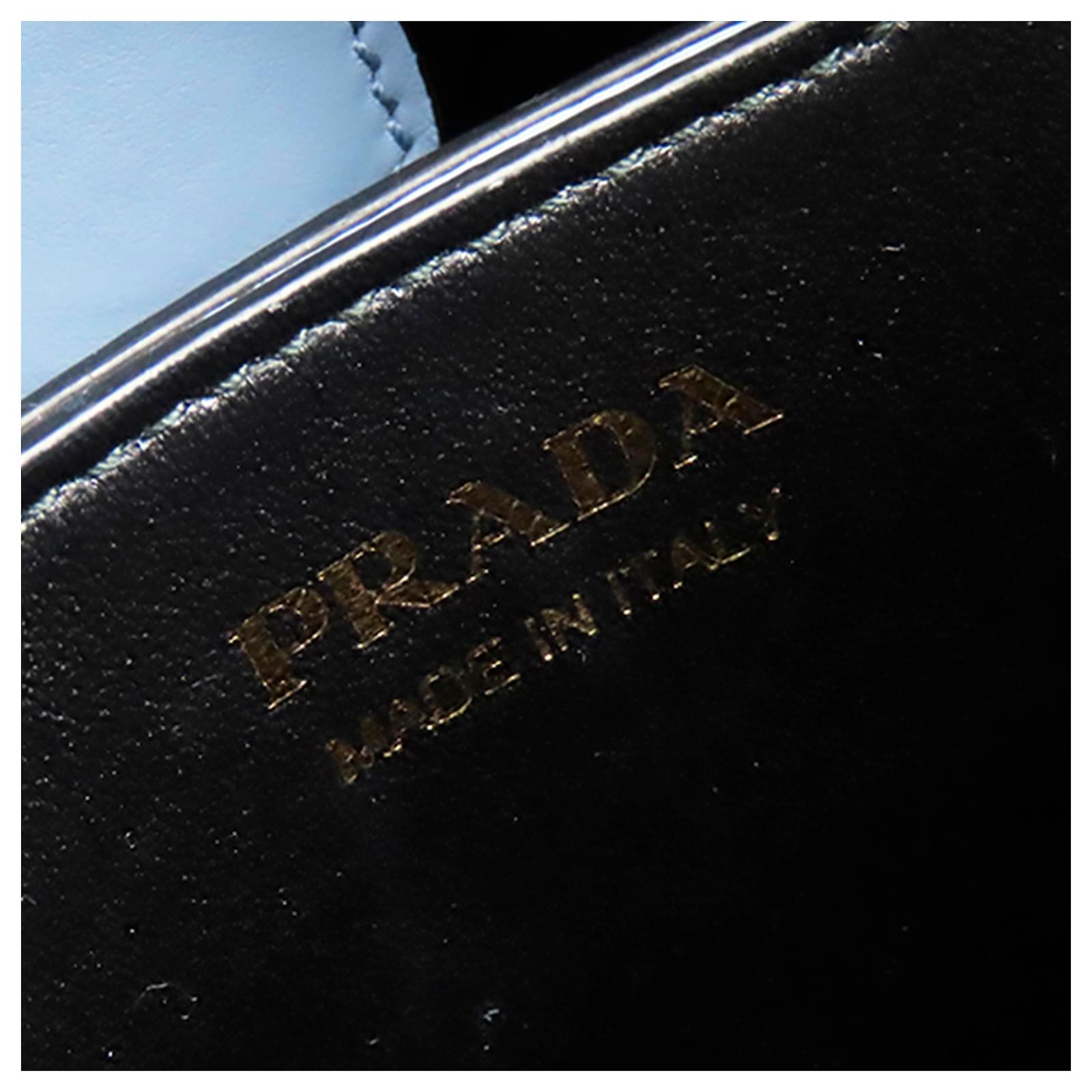 Prada Blue Saffiano Cuir Panier lined Bucket Bag Light blue Leather  Pony-style calfskin ref.363790 - Joli Closet