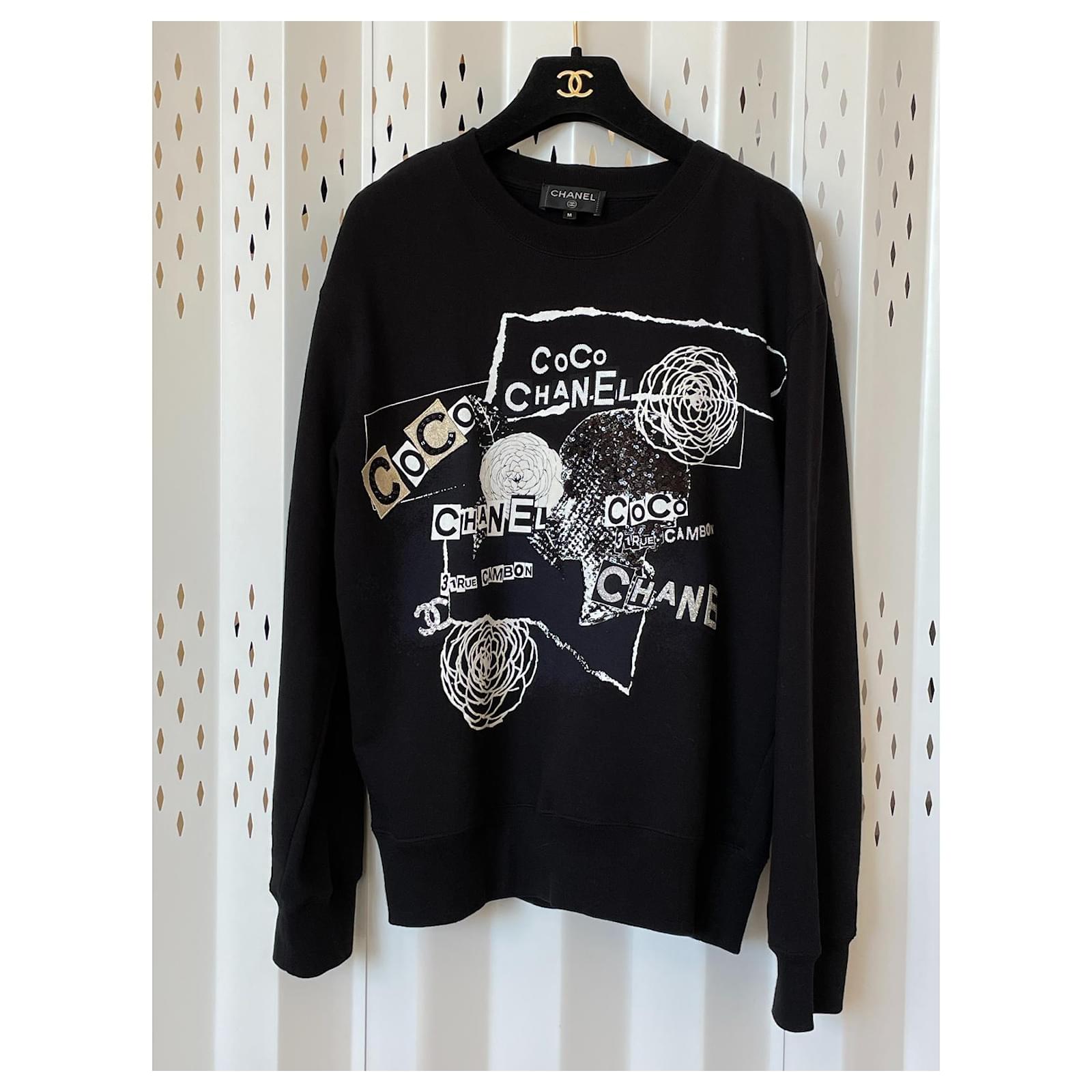 Chanel 2020 Coco Graffiti Logo Sweatshirt Black Cotton ref.364325