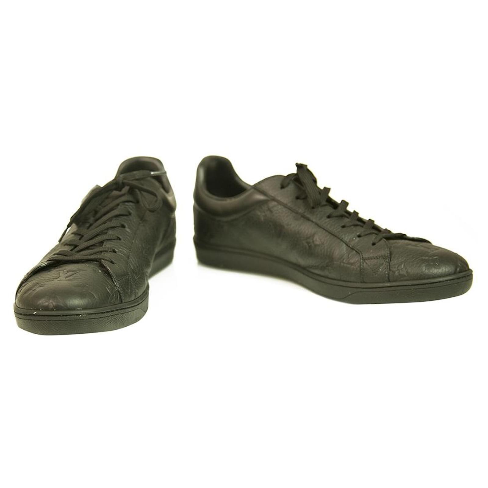 Luxembourg leather low trainers Louis Vuitton Black size 6 US in Leather -  32093761