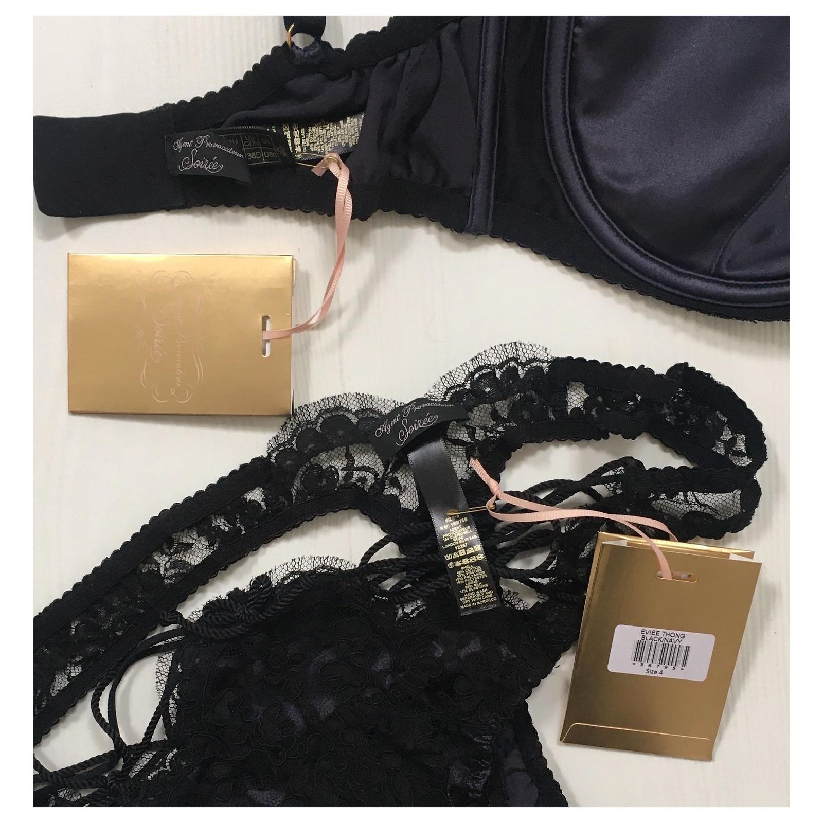 Soutien-gorge Agent Provocateur EVIEE Bleu/noir Taille 36DD/4 - Neuf Avec étiquette