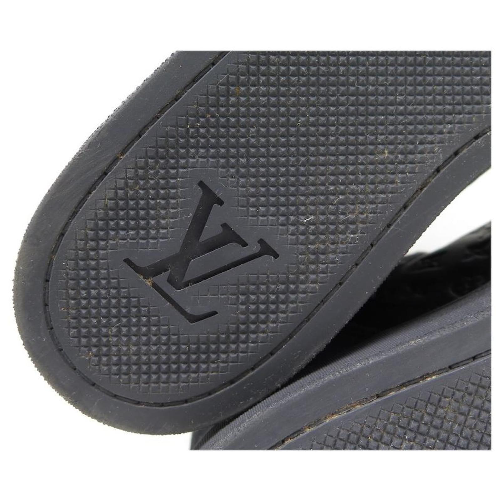 LOUIS VUITTON sneakers SHOES 36.5 BLACK LEATHER MONOGRAM BLACK