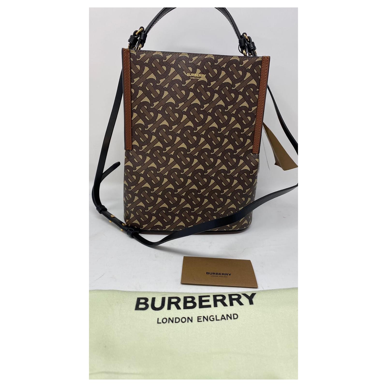 Burberry Canvas TB Monogram Bucket Bag