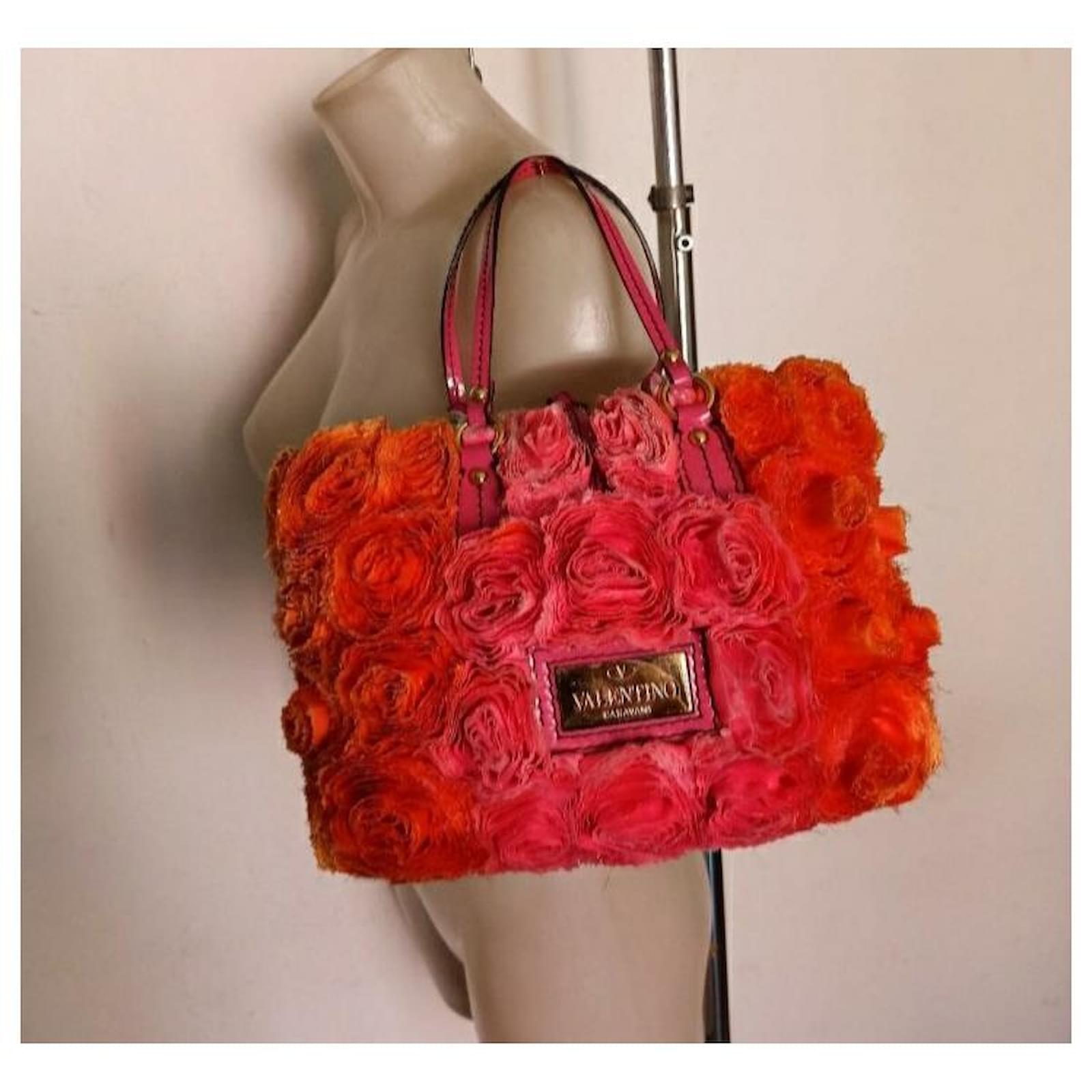 Valentino Rosier Roses Silk Tote Bag