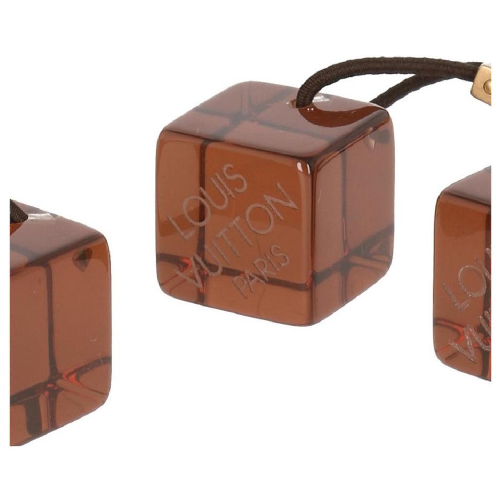 Louis Vuitton Praline Brown Resin Inclusion Hair Cubes Set of 2