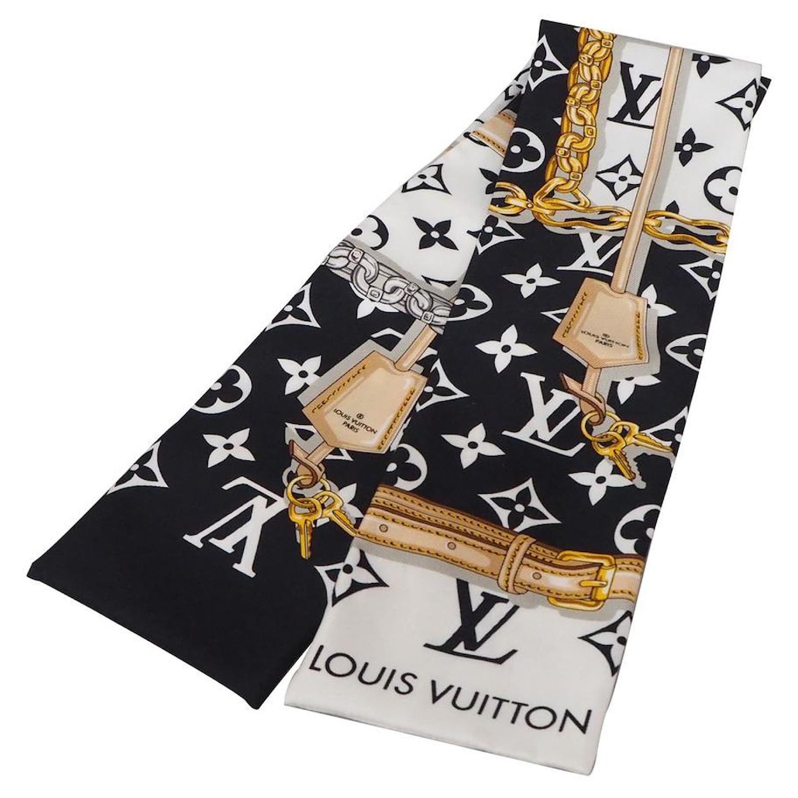 Used] LOUIS VUITTON Louis Vuitton Bando Confidential Monogram Twilly Scarf  Hair Band Hair Accessory Black White Silk ref.367147 - Joli Closet