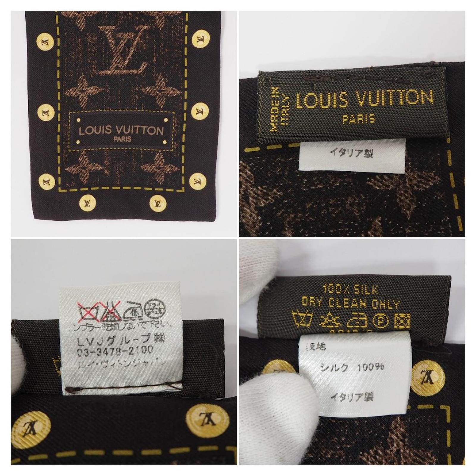 Used] LOUIS VUITTON Louis Vuitton Bando Monogram Twilly Scarf Hair Band  Hair Accessory Beige Dark brown Silk ref.367149 - Joli Closet