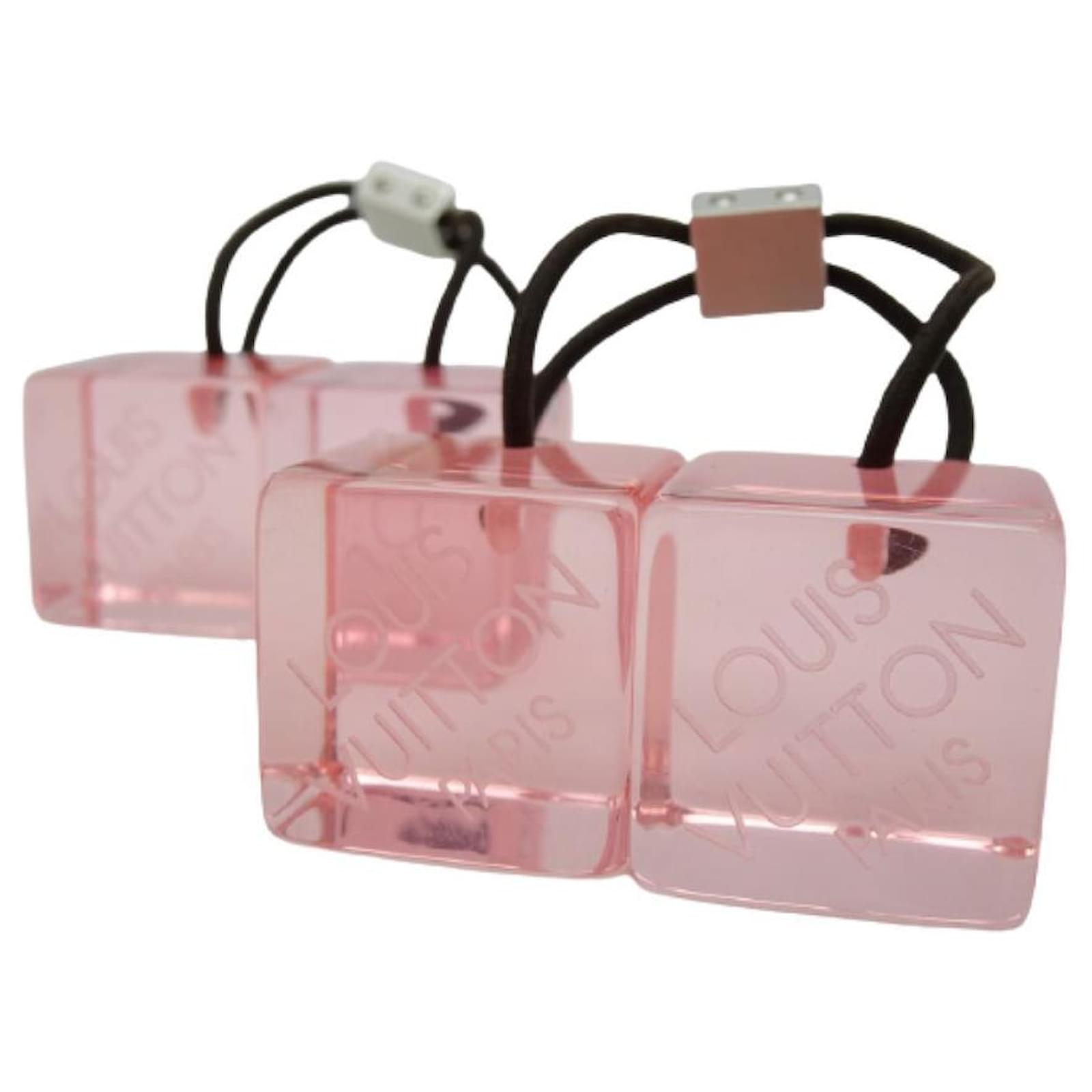 Louis Vuitton Louis Vuitton Transparent Pink Logo Cube Hair Tie