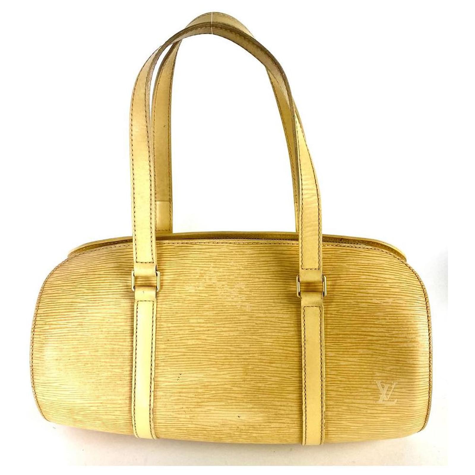 Louis Vuitton Vanilla Epi Soufflot Papillon Barrel Boston Leather White  gold ref.298956 - Joli Closet