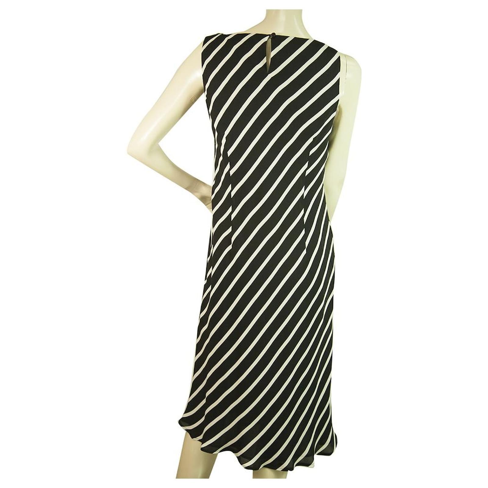 ralph lauren black and white striped dress