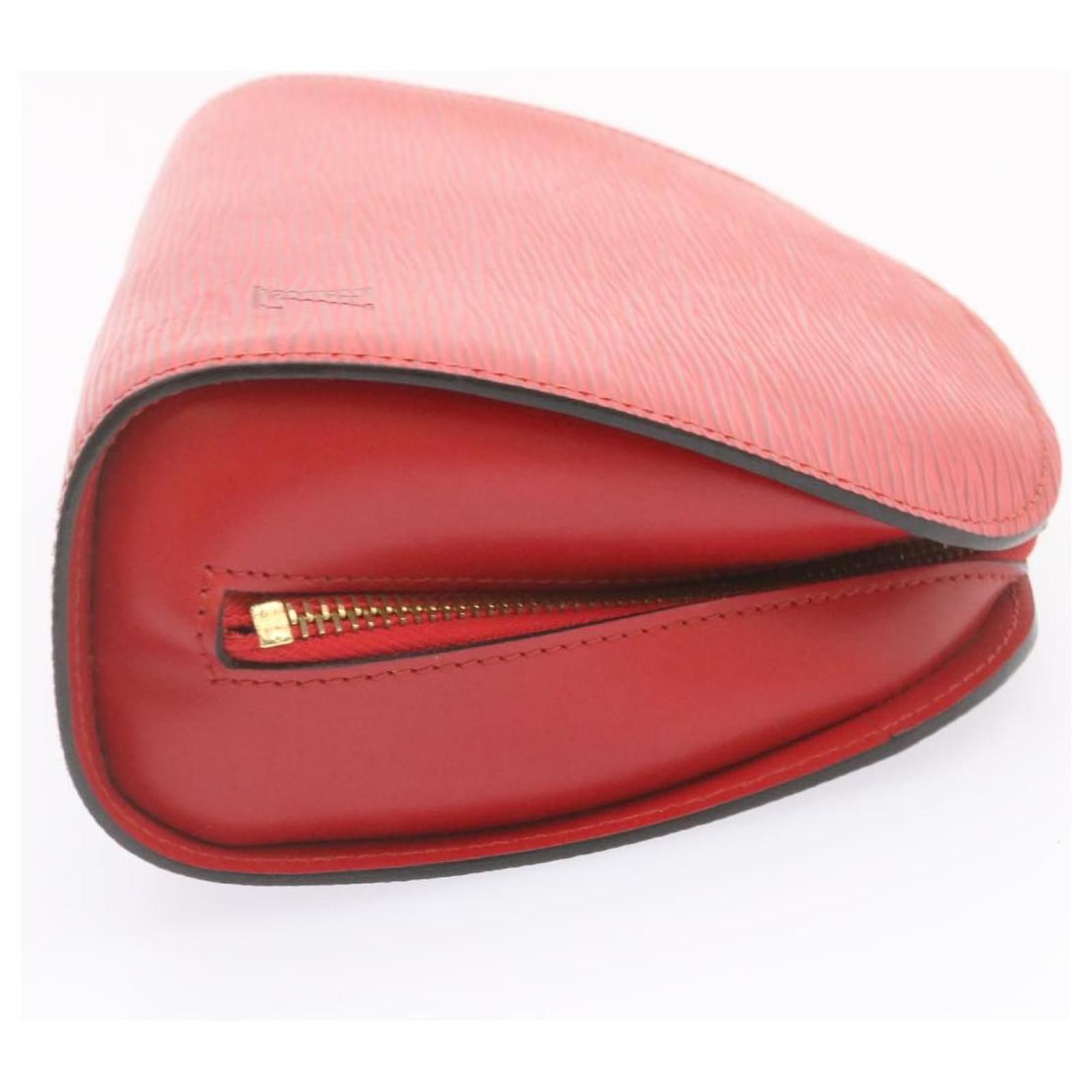 LOUIS VUITTON Epi Dauphine GM Cosmetic Pouch Red M48457 LV Auth