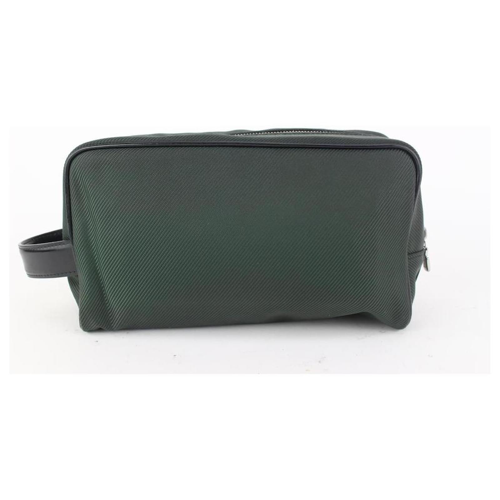 Bagriculture Louis Vuitton Green Taiga Nylon Palana Cosmetic Pouch 93lv2