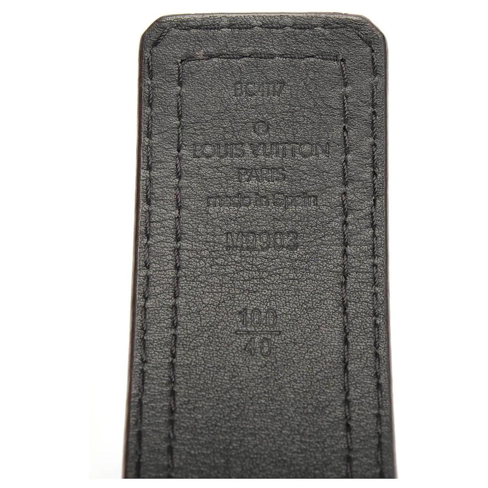 Louis Vuitton Black Glazed Calf Leather Anagramme Belt Size 90/36