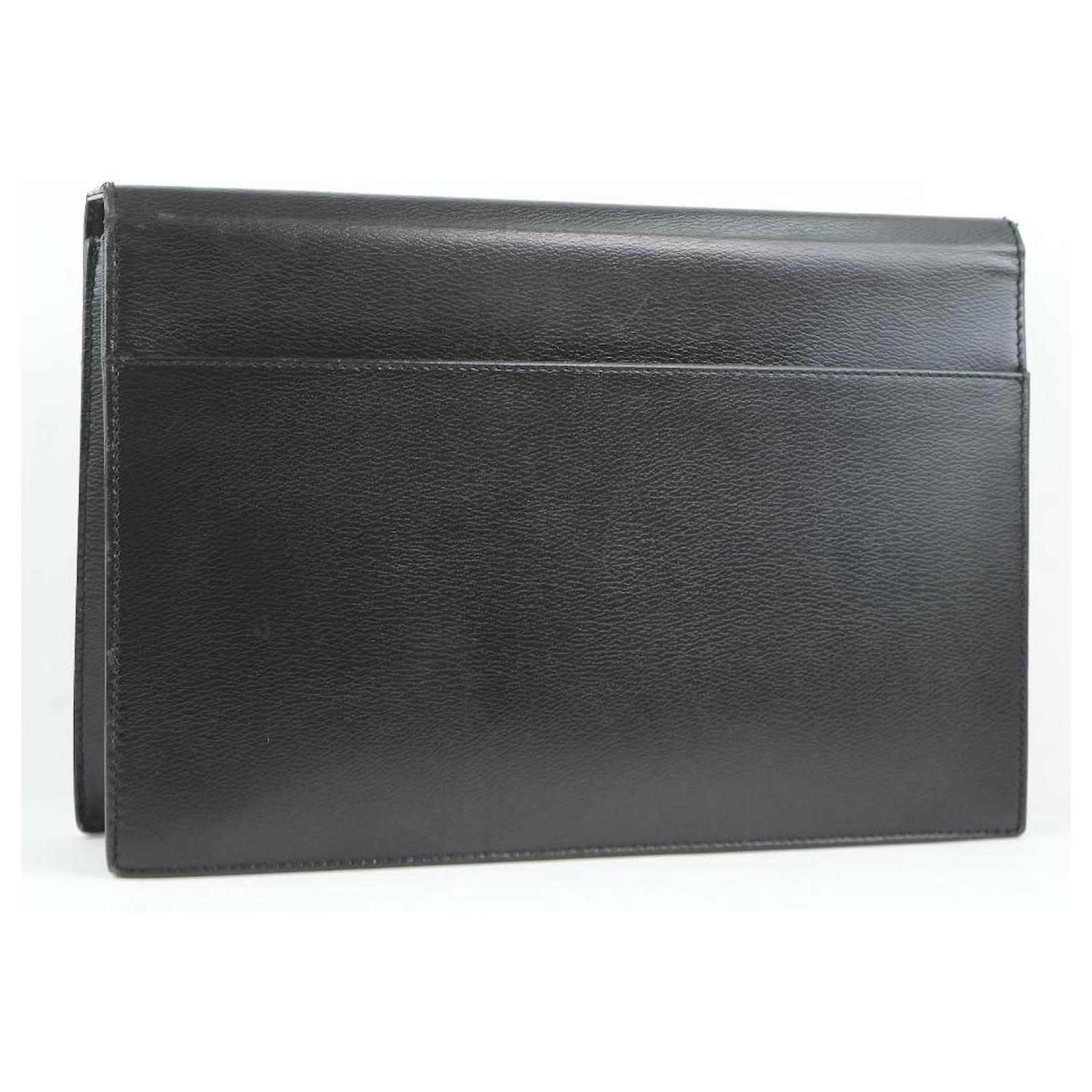Alfred Dunhill Dunhill Clutch bag Black Leather ref.369510 - Joli Closet