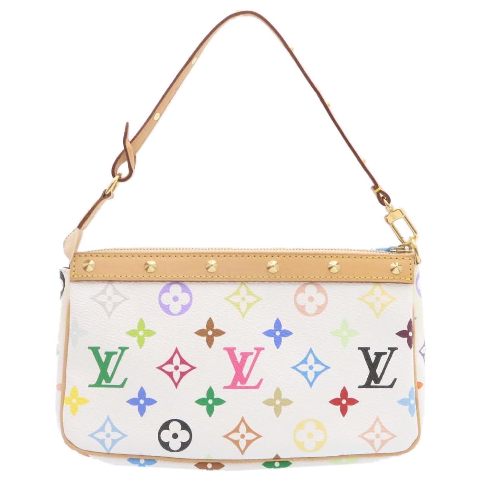 LOUIS VUITTON Monogram Multicolor Pochette Accessoires Pouch White M92649  24734 Cloth ref.371991 - Joli Closet