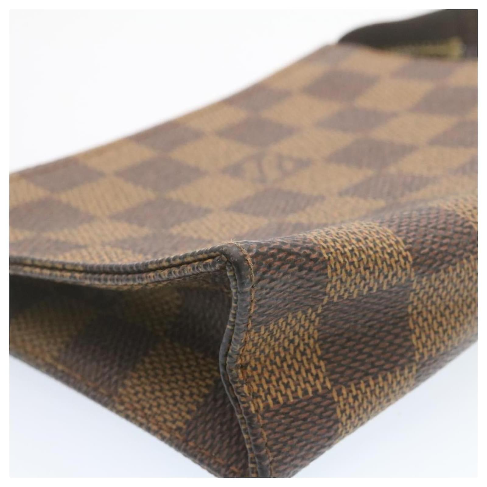 Louis Vuitton Damier Ebene Trousse Toilette 25 Clutch Bag N47623 Lv Auth  38186