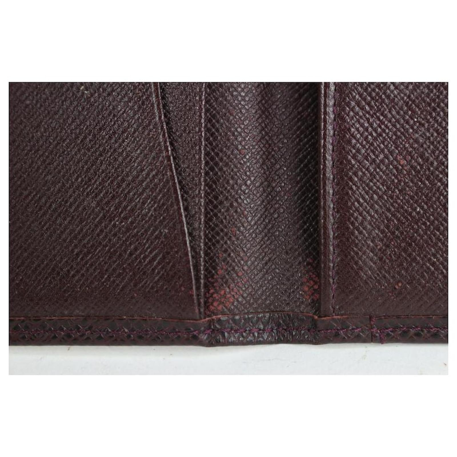 Louis Vuitton Bordeaux Taiga Leather Card Bifold Wallet Pocket Organizer 921lv66