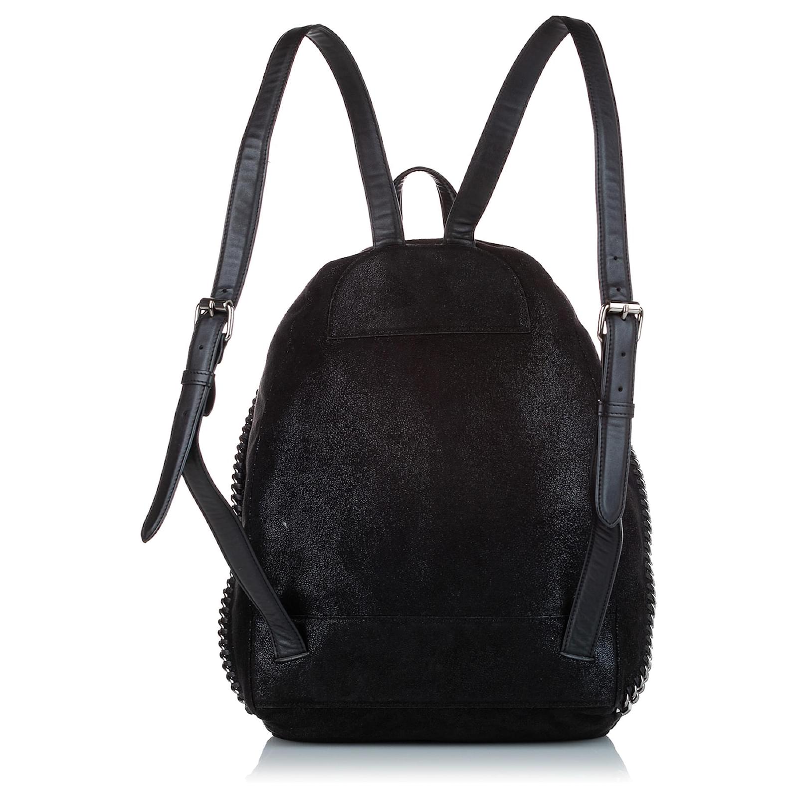 Stella Mc Cartney Stella McCartney Mochila negra de ciervo peludo Falabella  Negro Paño ref.373117 - Joli Closet