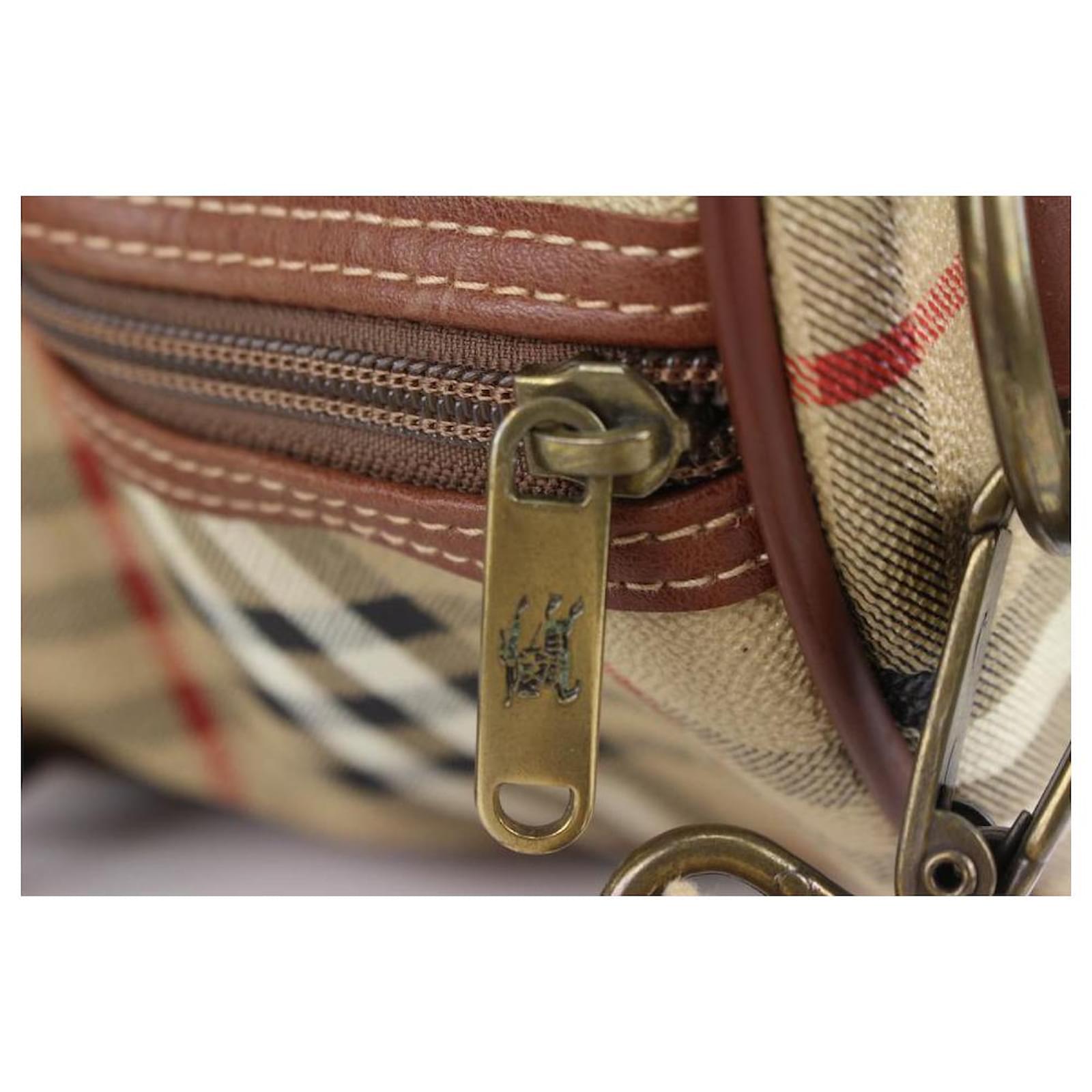 Burberry Beige Nova Check Duffle Bag with Strap Boston Upcycle ready 6 –  Bagriculture