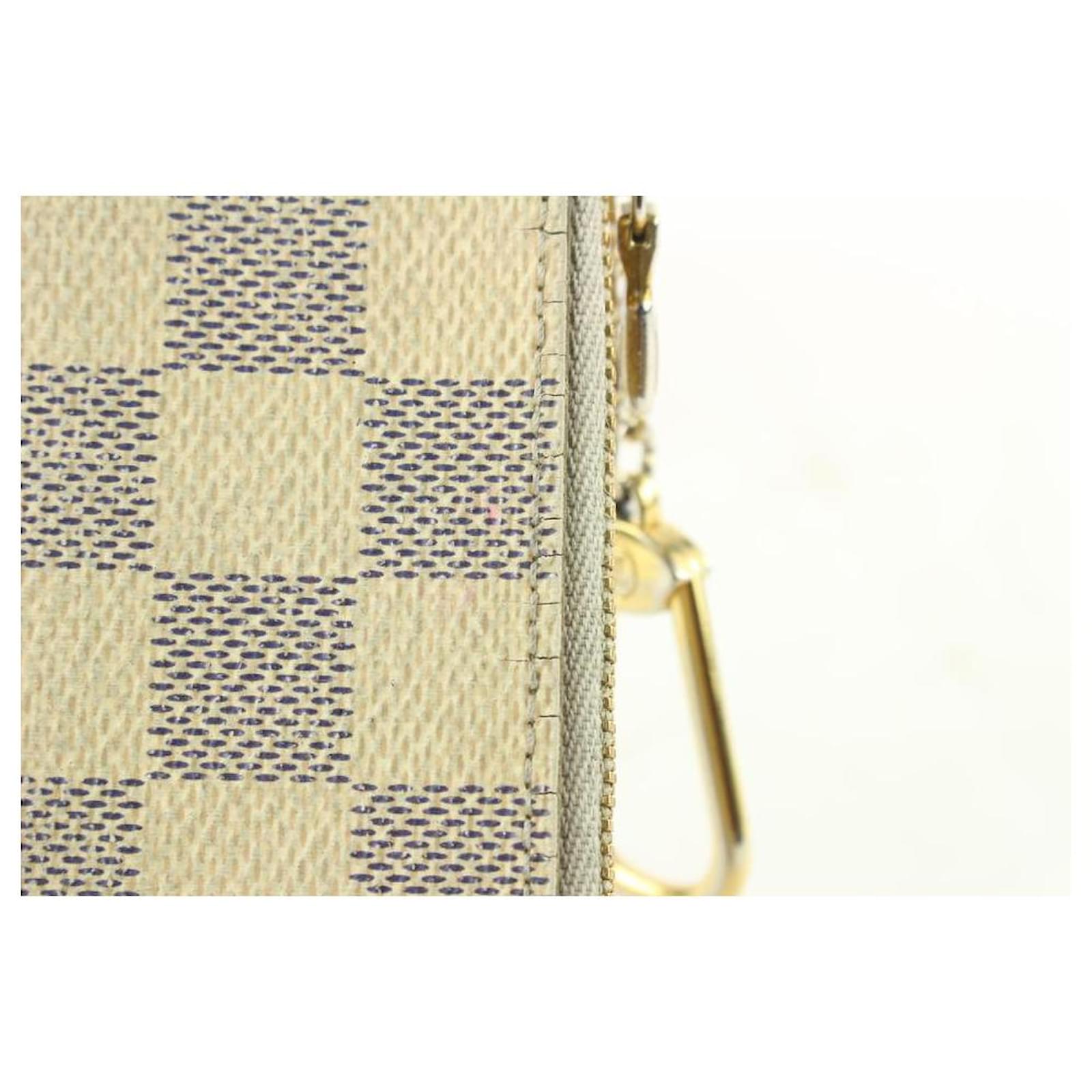 Louis Vuitton Damier Azur Pochette Cles Key Pouch Keychain ref.373245 -  Joli Closet