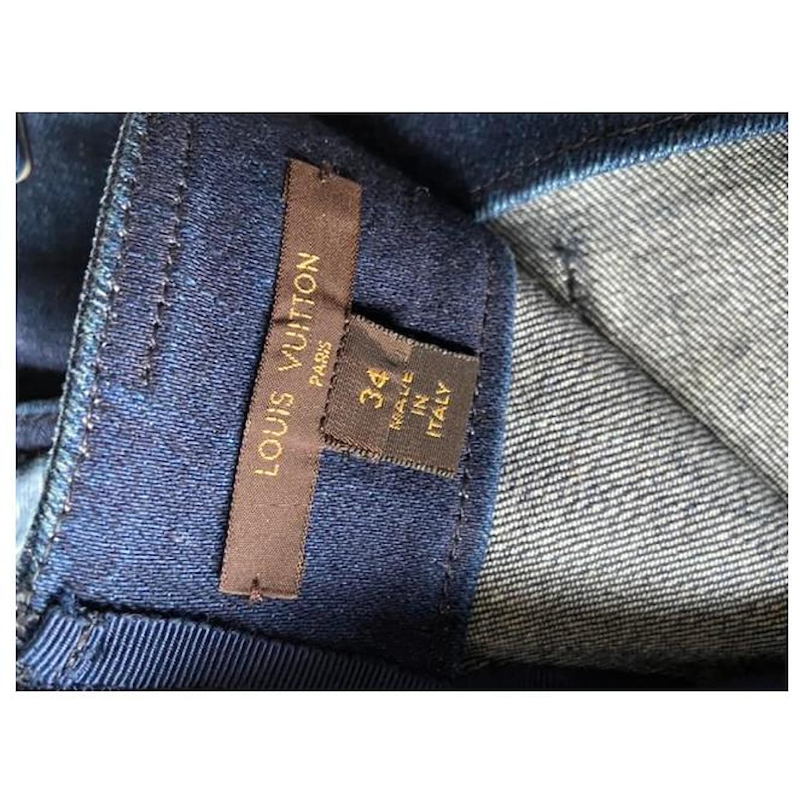 LOUIS VUITTON fringed denim skirt Blue ref.303285 - Joli Closet